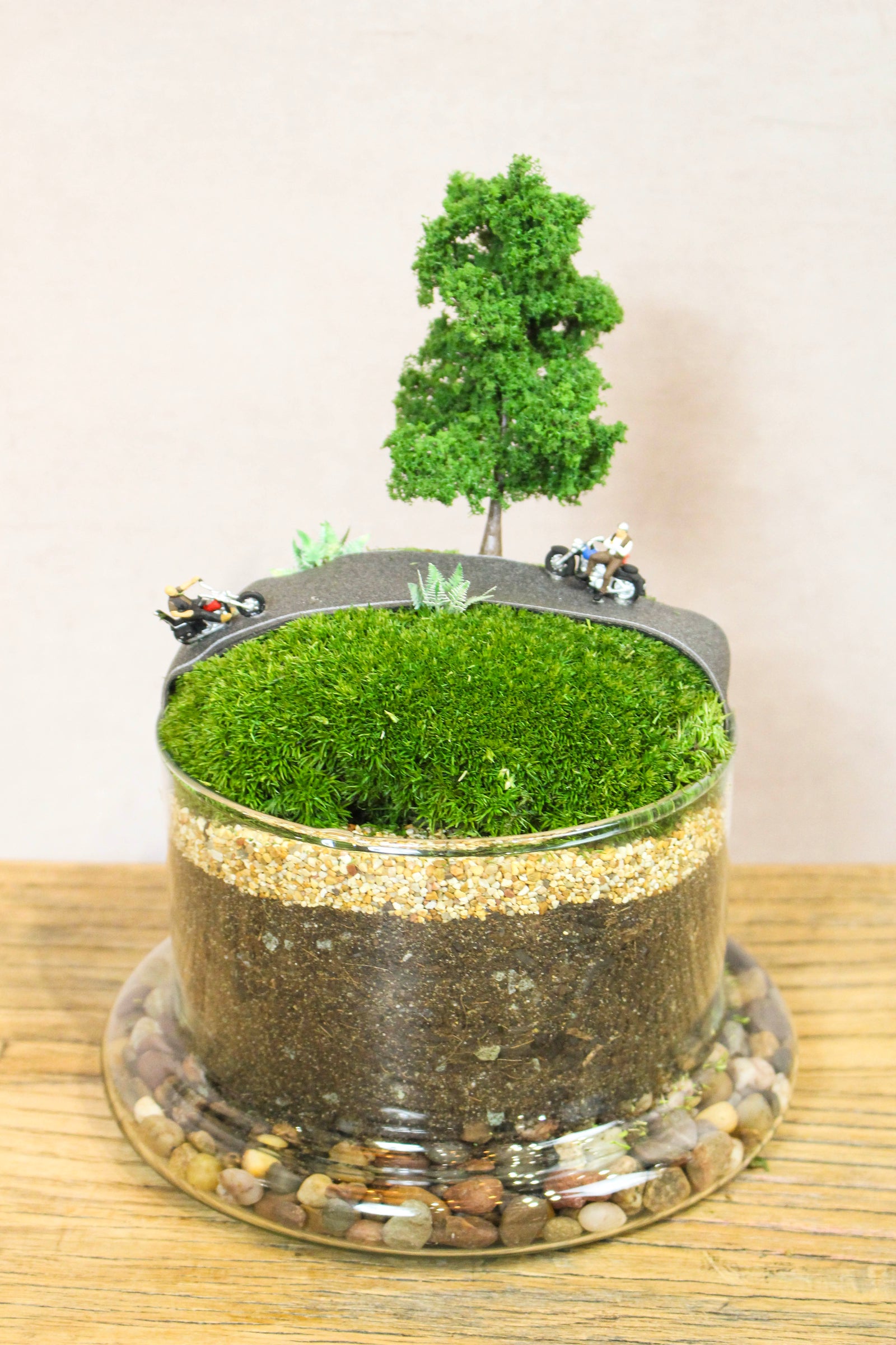 Tall Terrarium Scene (Motorcyclists)