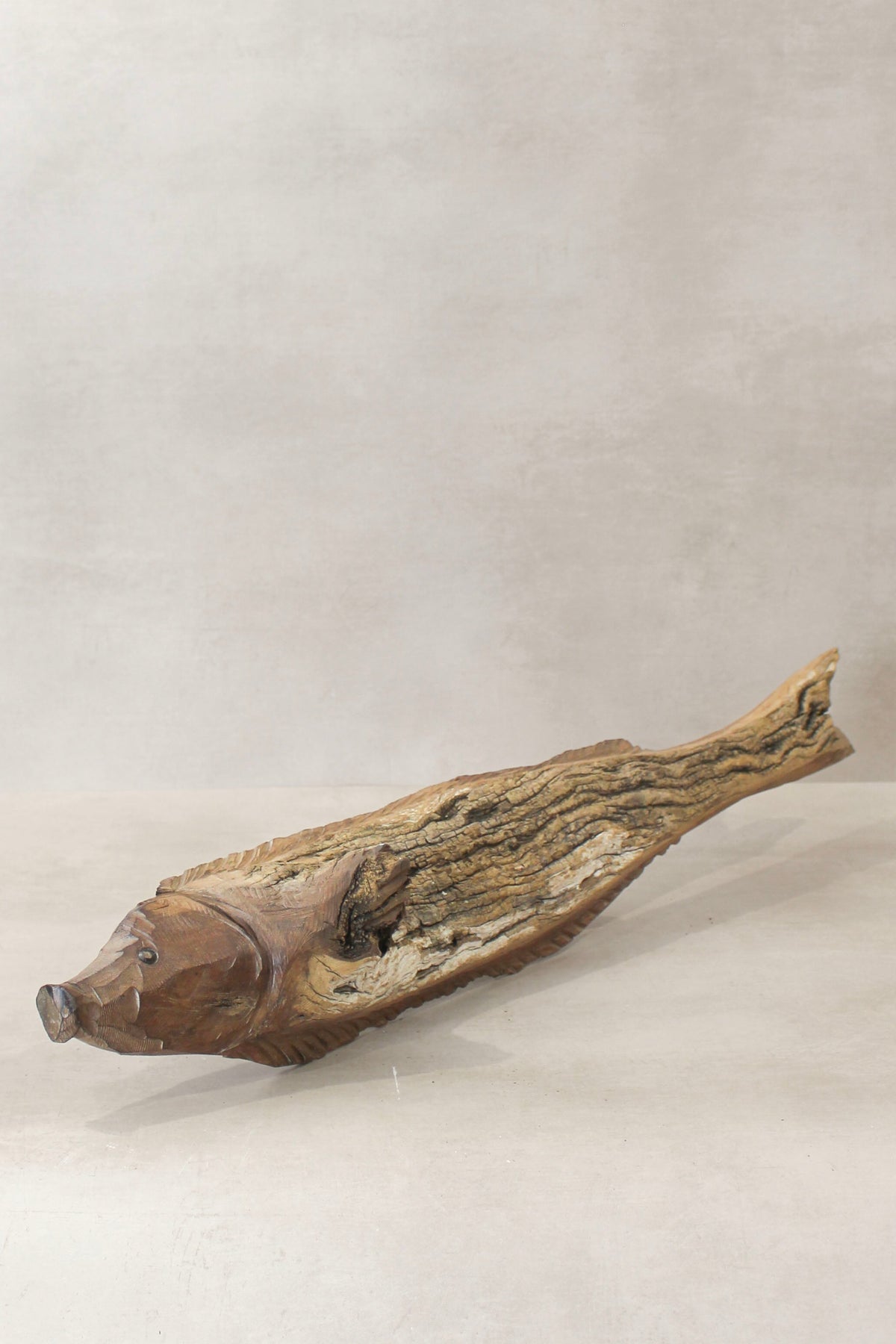 Driftwood Hand Carved Fish - (15.1)