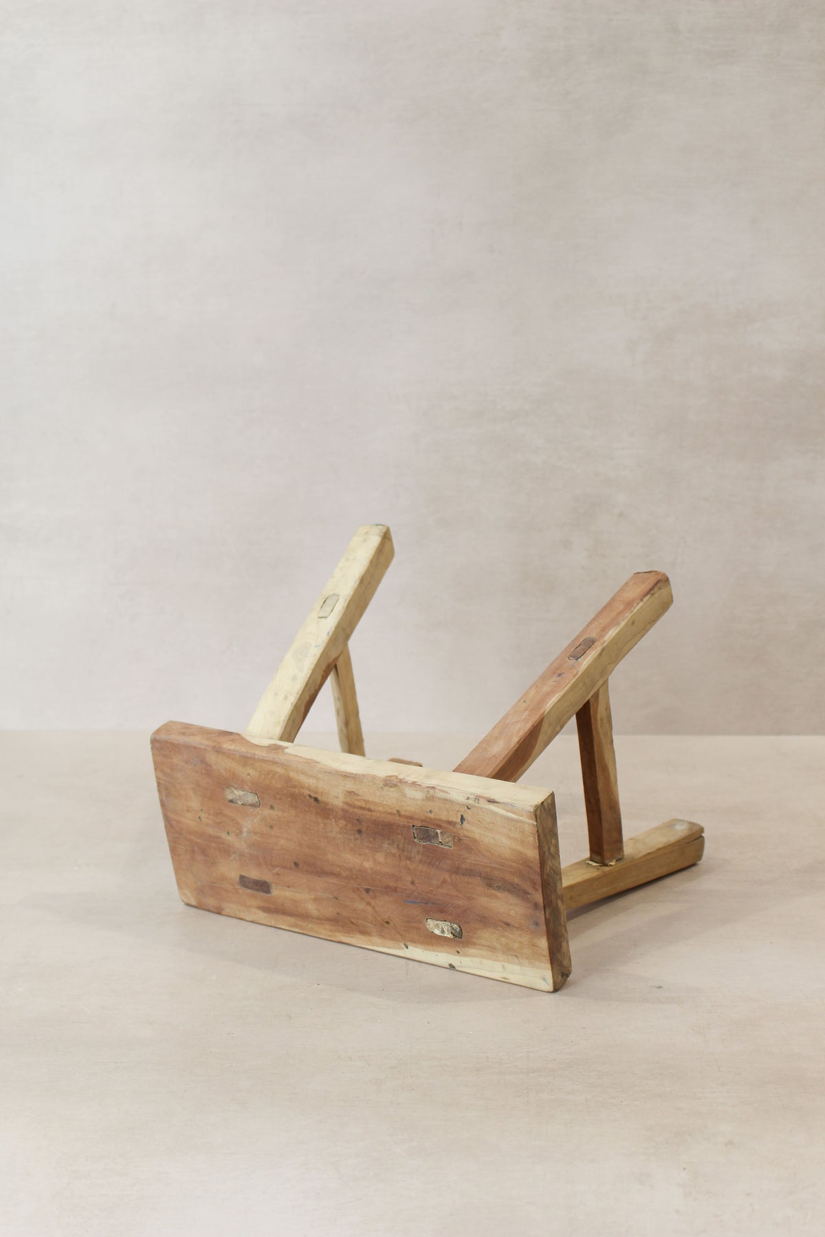 Vintage Rustic Elm Wood Stool - Small - No 20