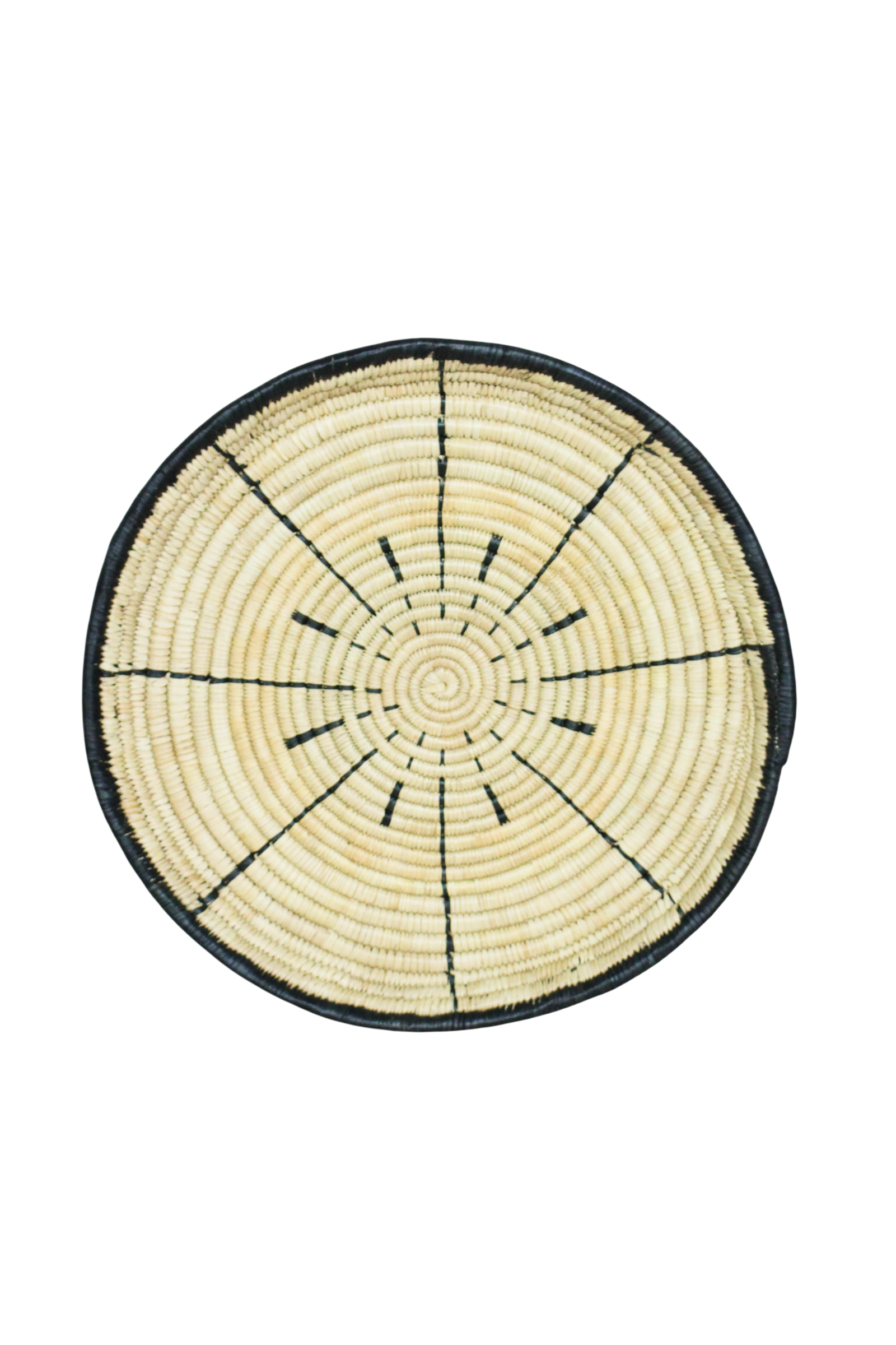 Handwoven Malawi wall basket in natural Ilala palm — view 6
