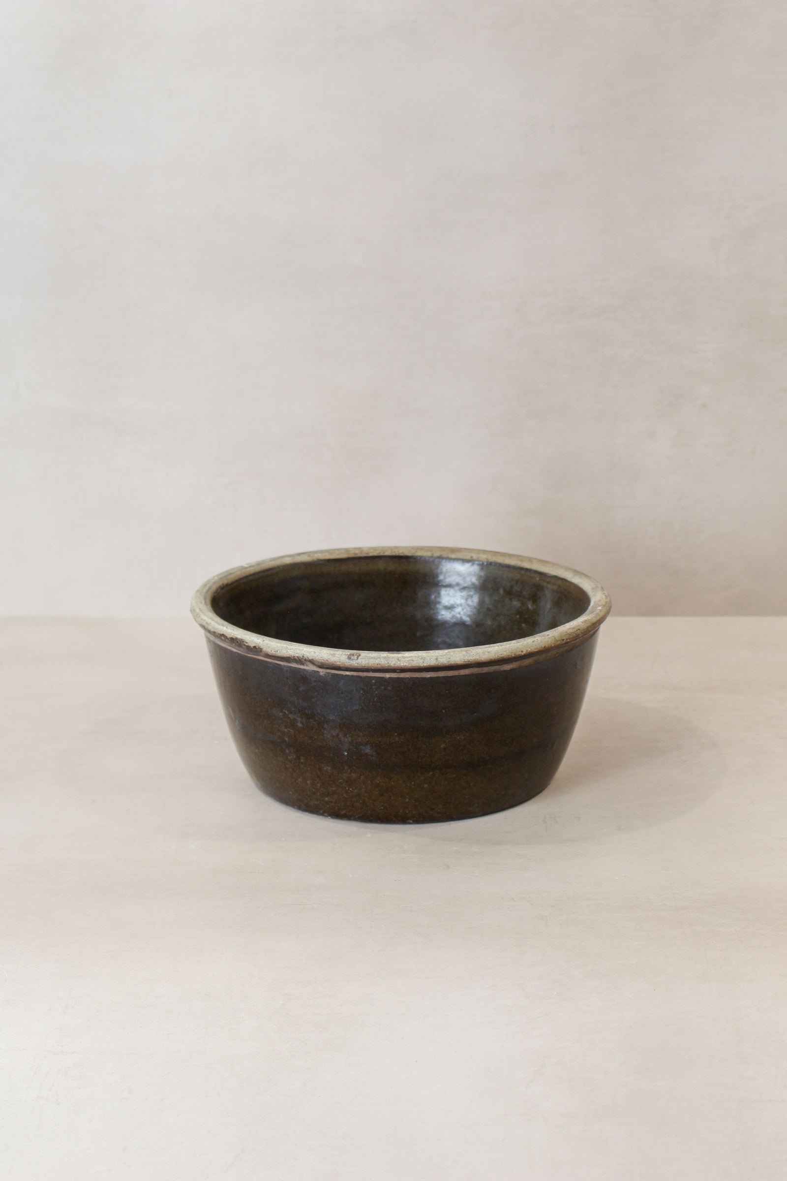 Wabi Sabi Antique Dark Glazed Terracotta Bowl Small- LBB 01