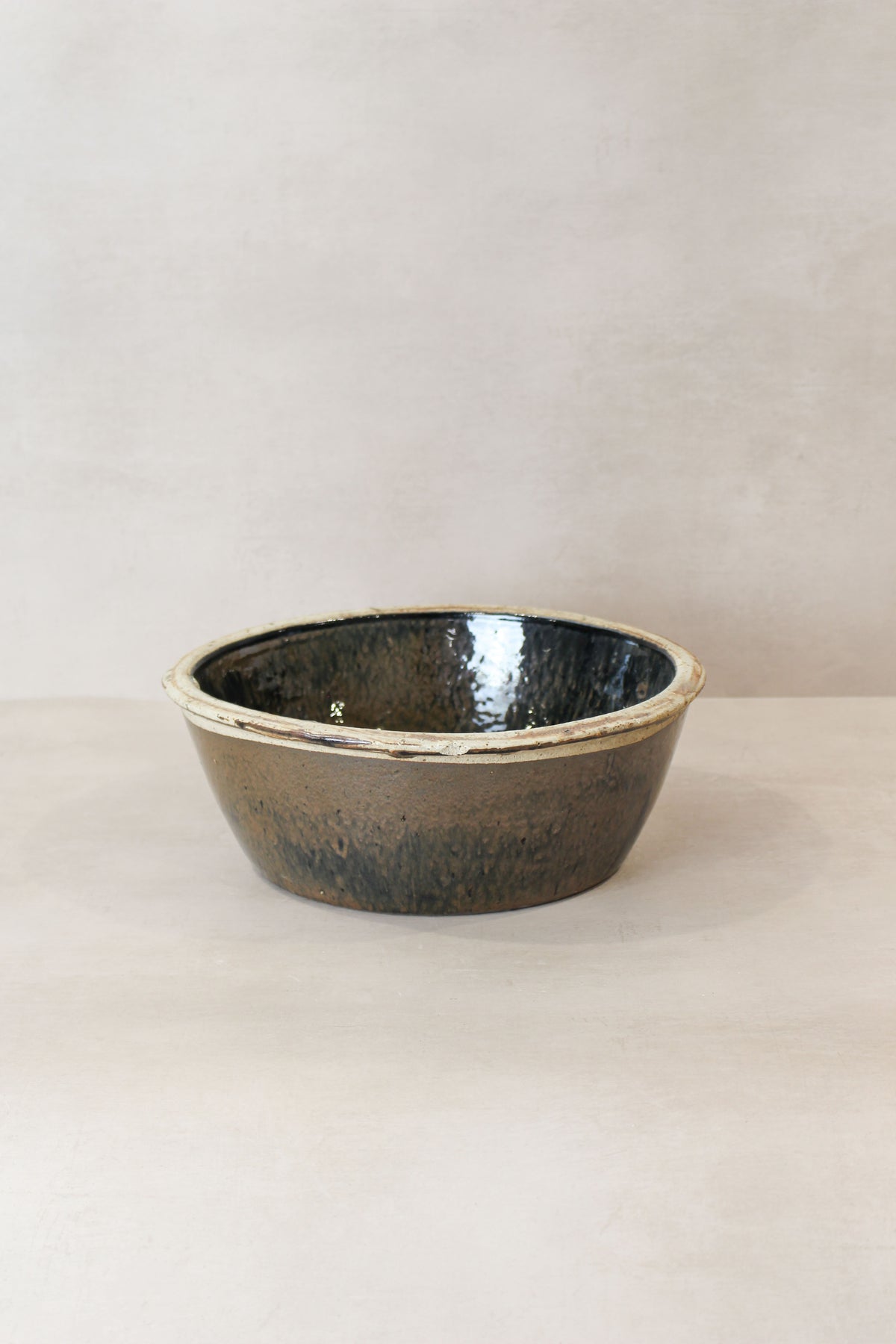 Wabi Sabi Antique Dark Glazed Terracotta Bowl Small- LBB 02