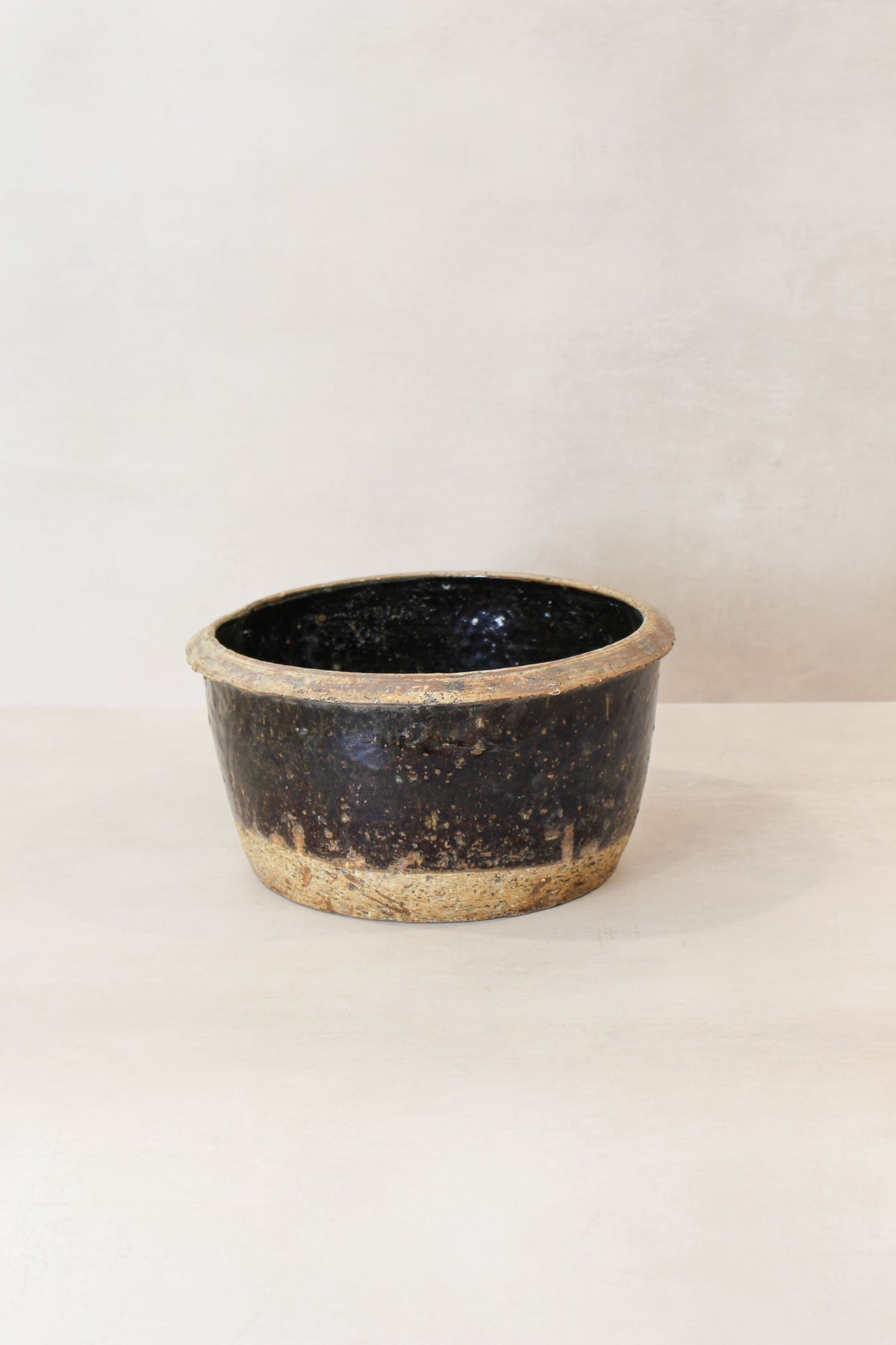 Wabi Sabi Antique Dark Glazed Terracotta Bowl Small- LBB 03