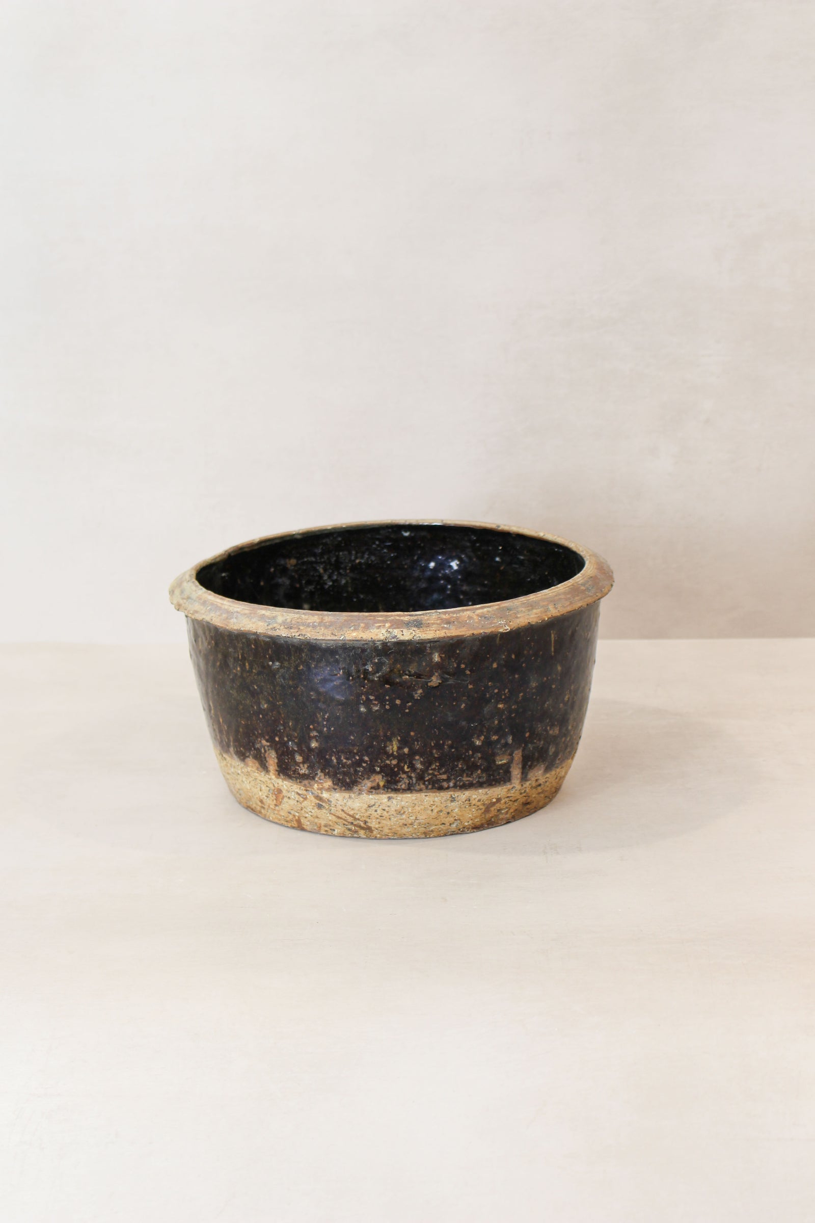 Wabi Sabi Antique Dark Glazed Terracotta Bowl Small- LBB 03