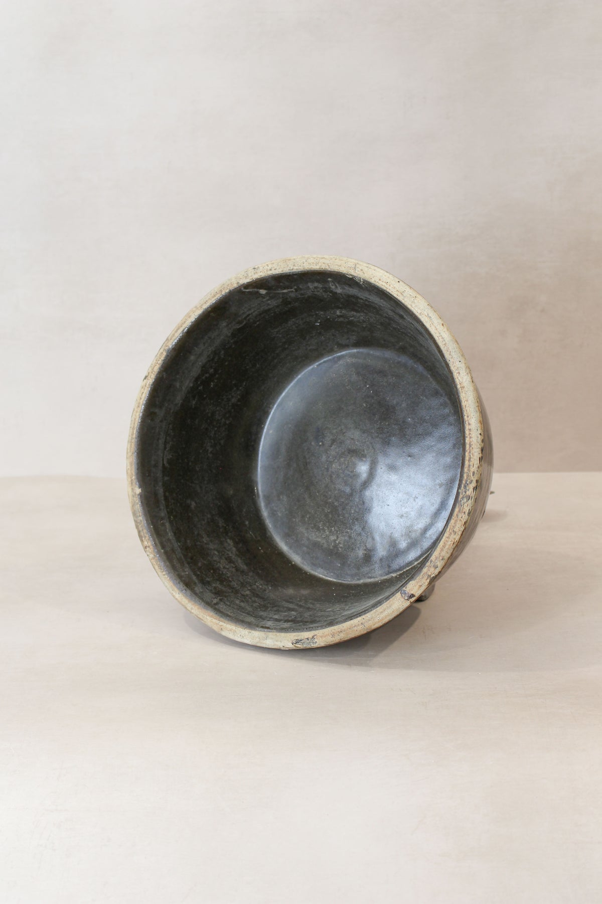 Wabi Sabi Antique Dark Glazed Terracotta Bowl Small- LBB 04