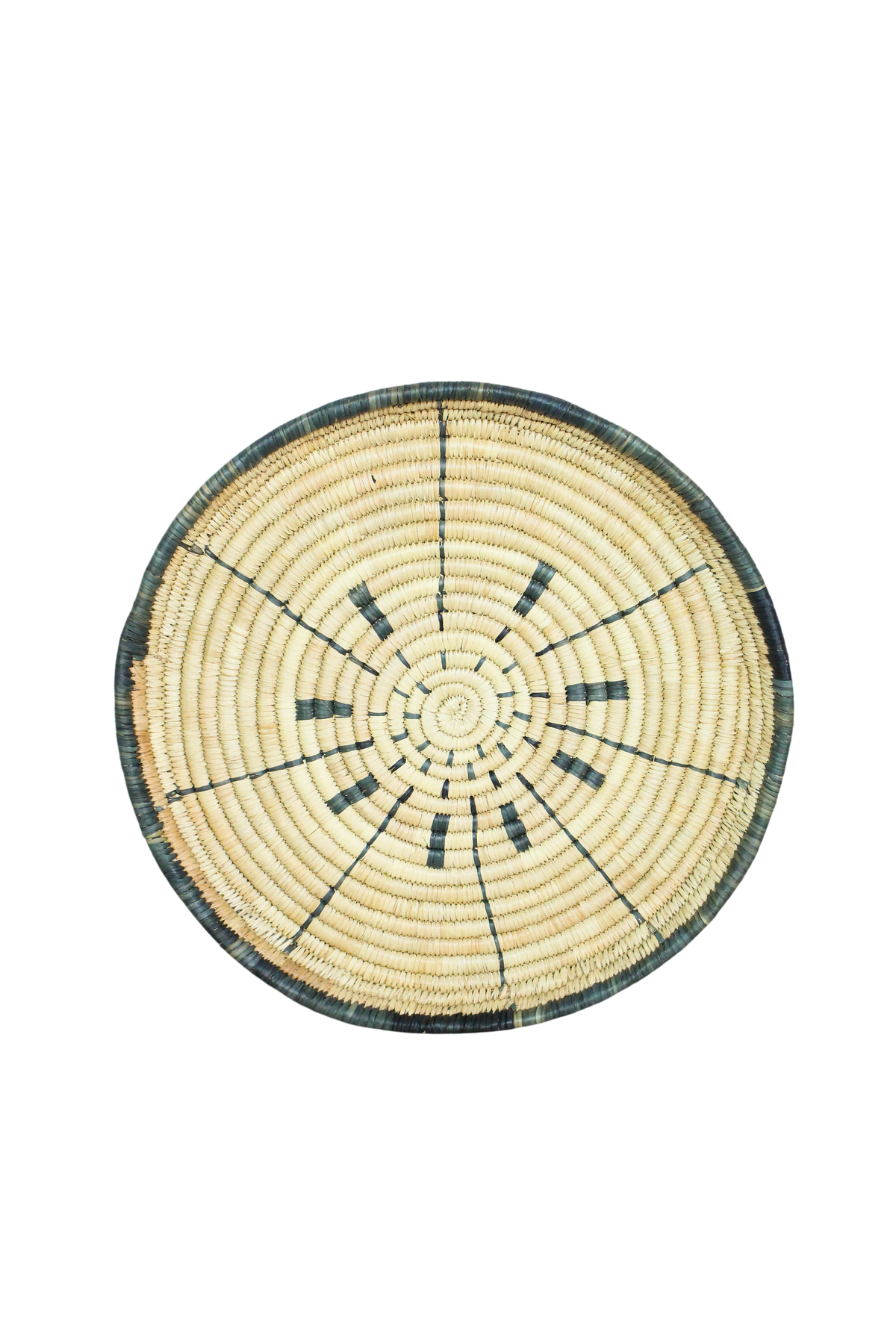 Handwoven Malawi wall basket in natural Ilala palm — view 6