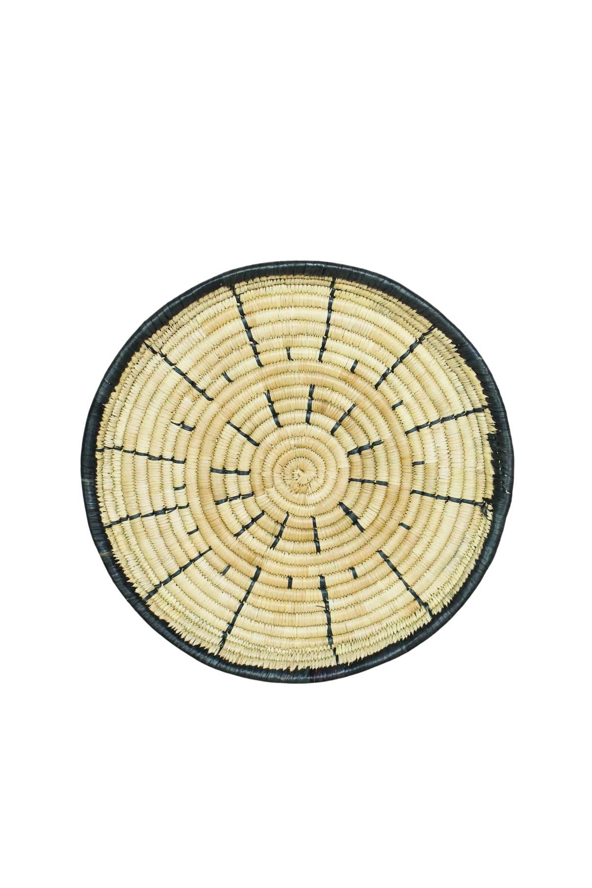 Handwoven Malawi wall basket in natural Ilala palm — view 6