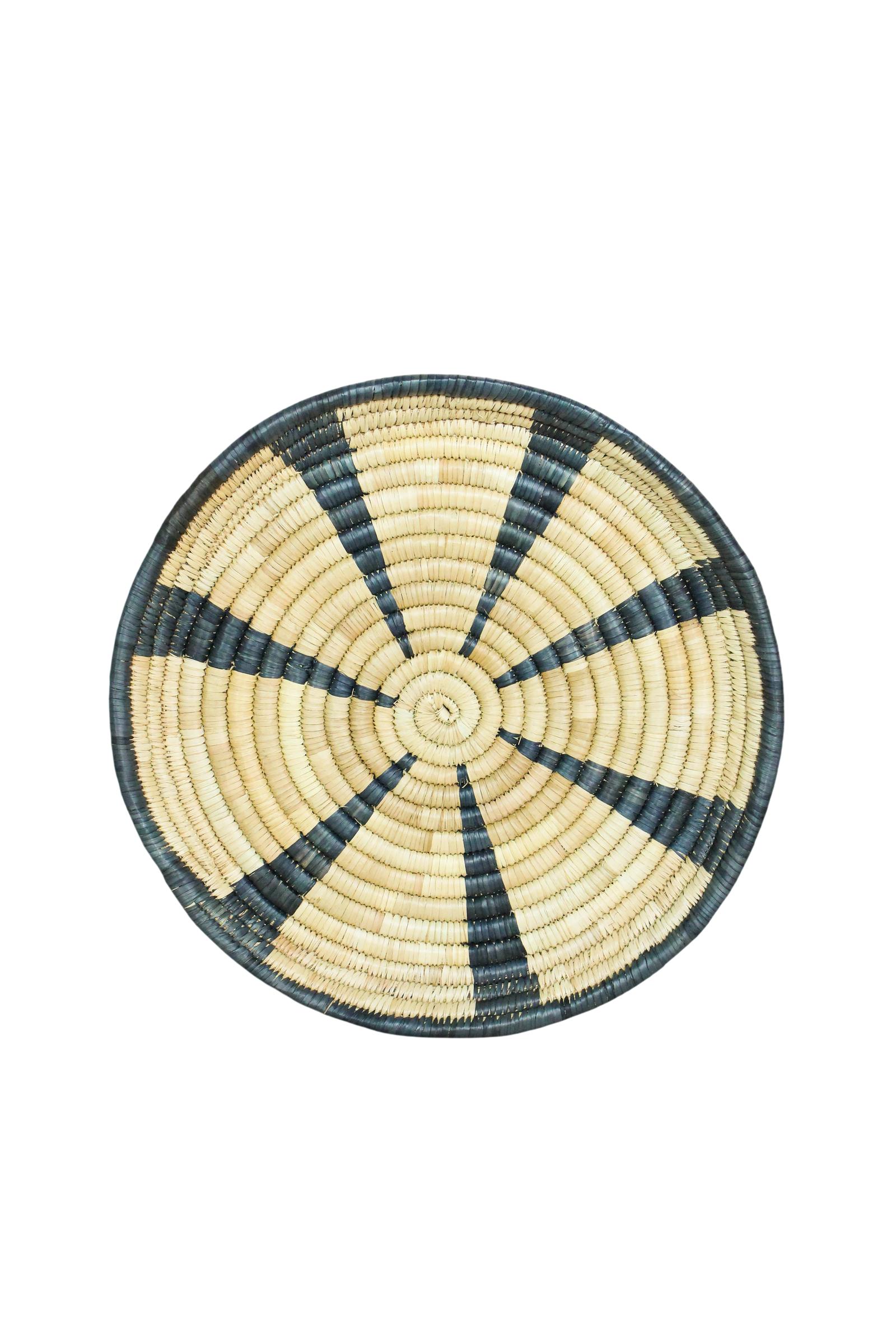 Handwoven Malawi wall basket in natural Ilala palm — view 6