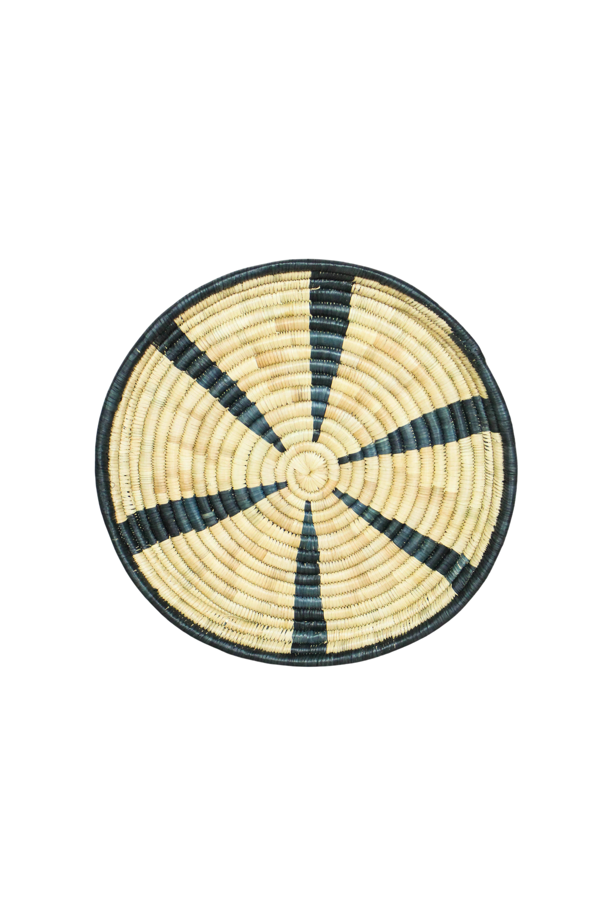 Handwoven Malawi wall basket in natural Ilala palm — view 6