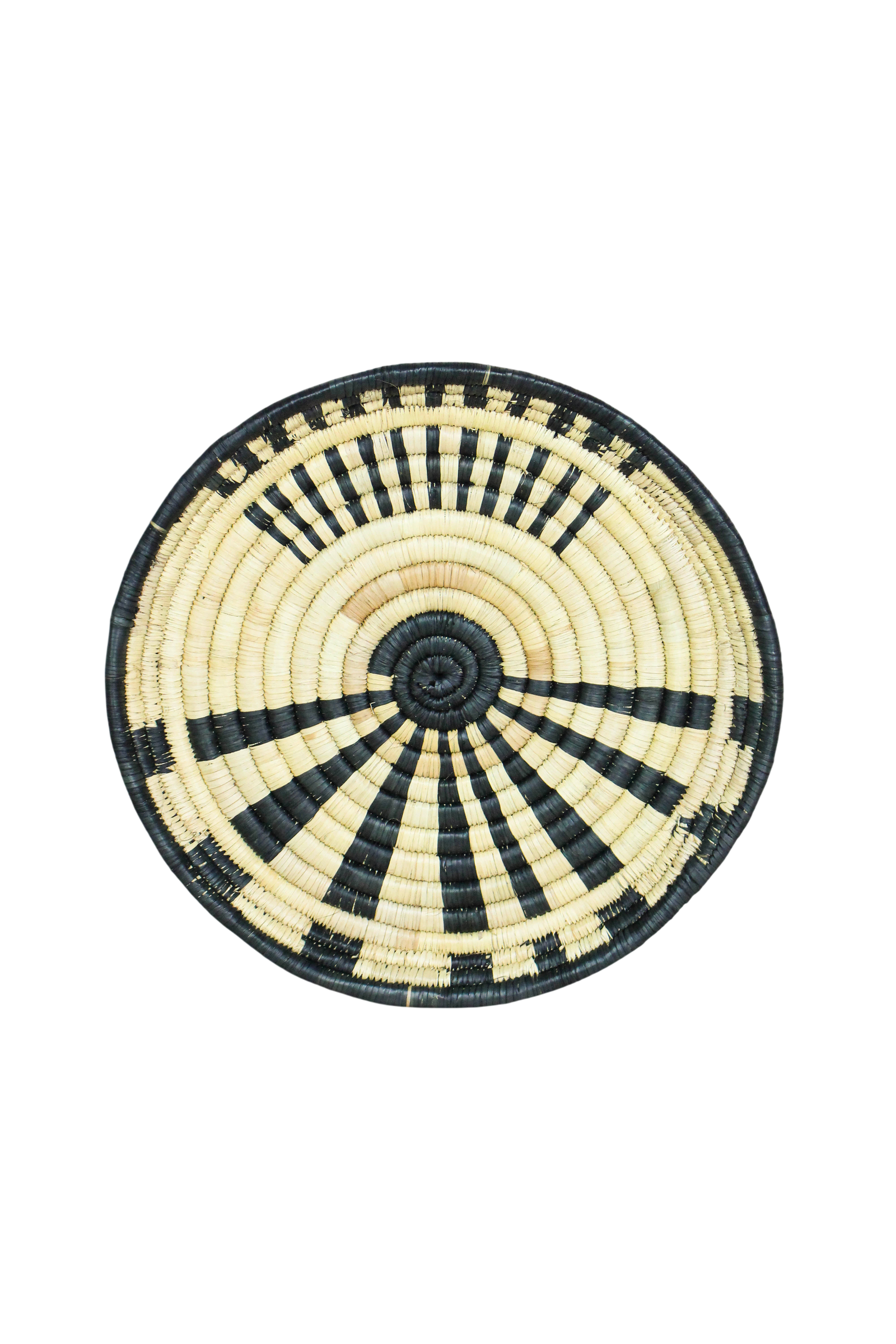 Handwoven Malawi wall basket in natural Ilala palm — view 6
