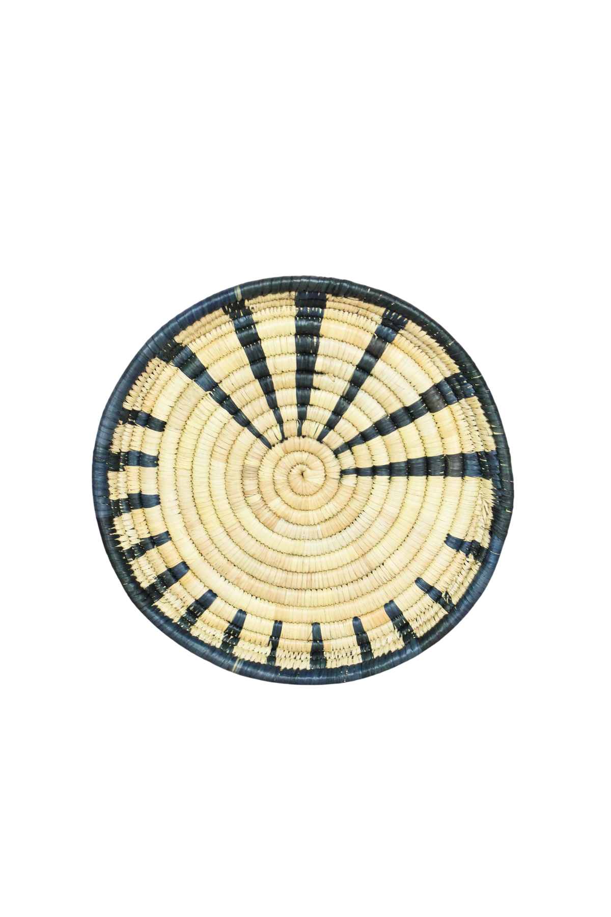 Handwoven Malawi wall basket in natural Ilala palm — view 5