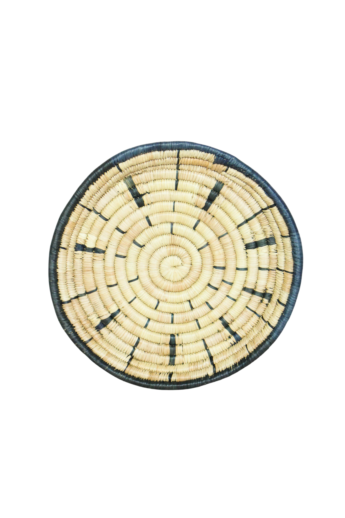 Handwoven Malawi wall basket in natural Ilala palm — view 5