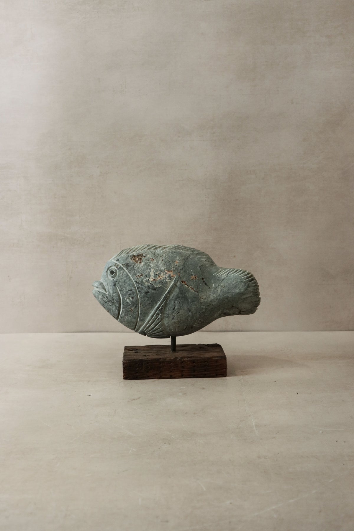 Stone Fish Sculpture - Zimbabwe - 31.5