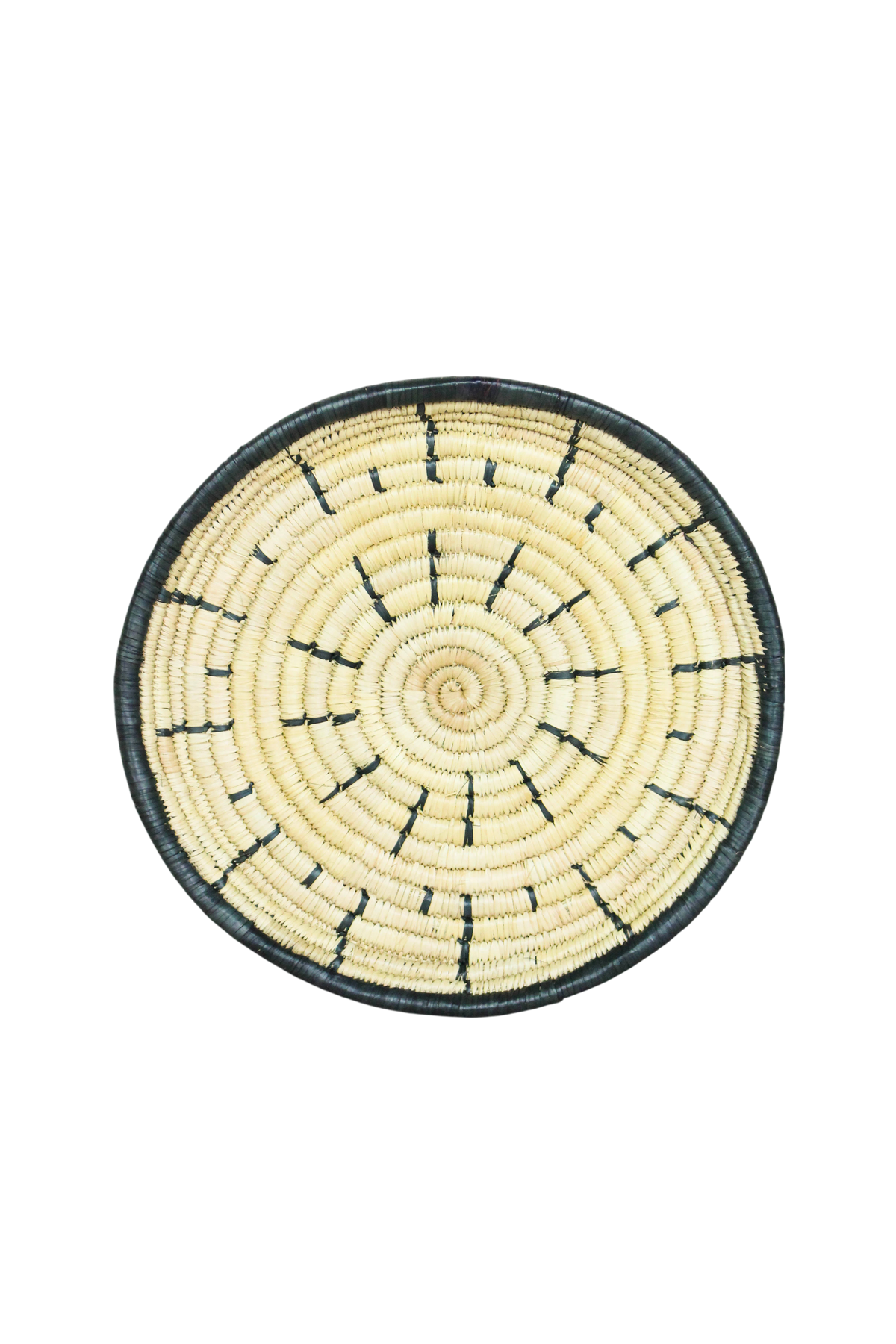 Handwoven Malawi wall basket in natural Ilala palm — view 6