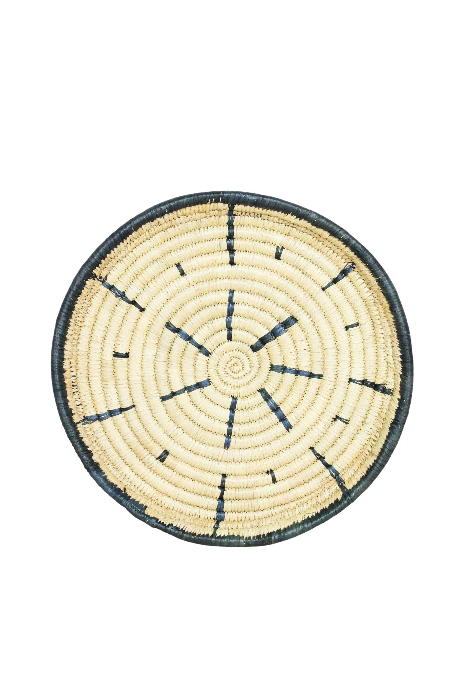 Handwoven Malawi wall basket in natural Ilala palm — view 6