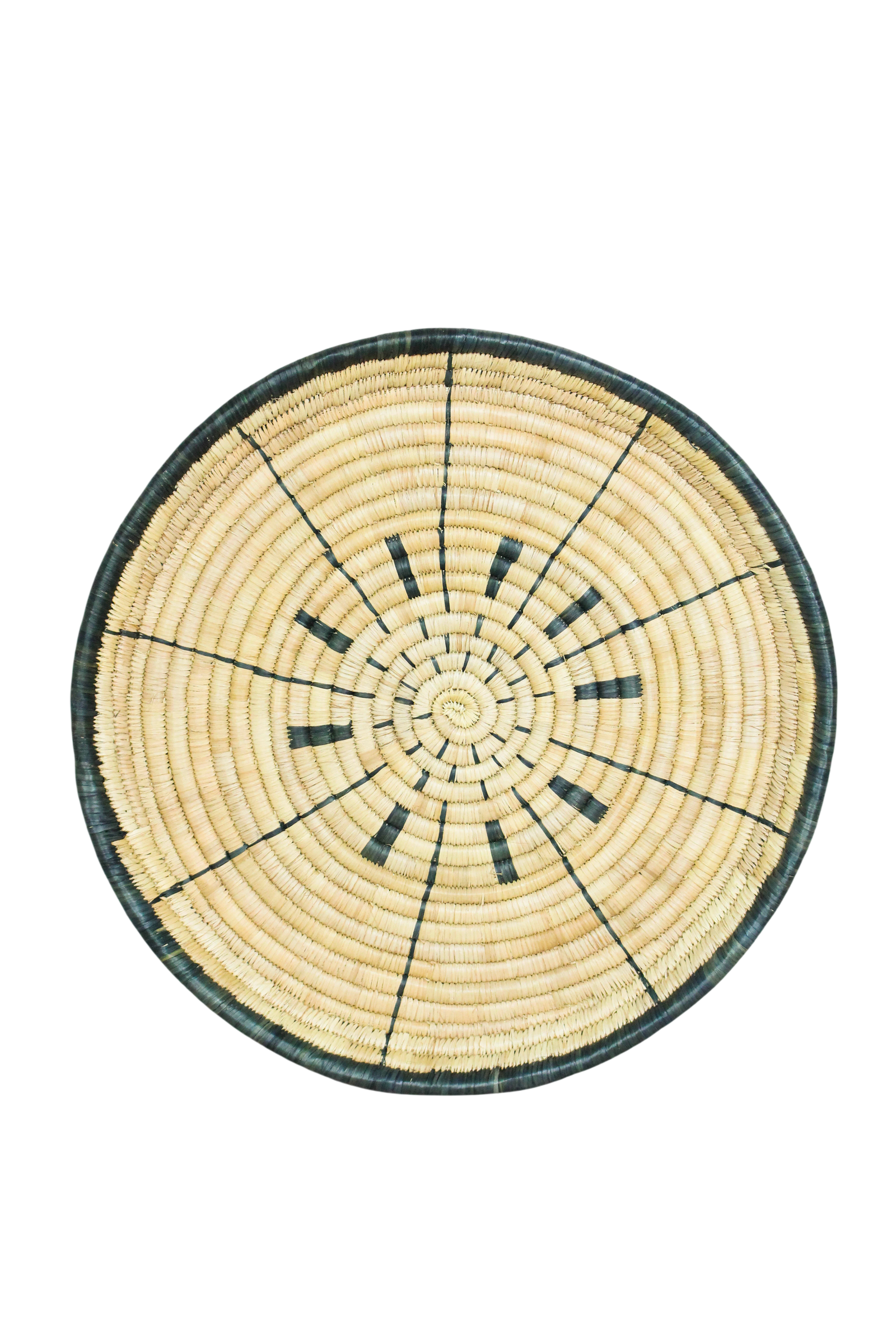 Handwoven Malawi wall basket in natural Ilala palm — view 6