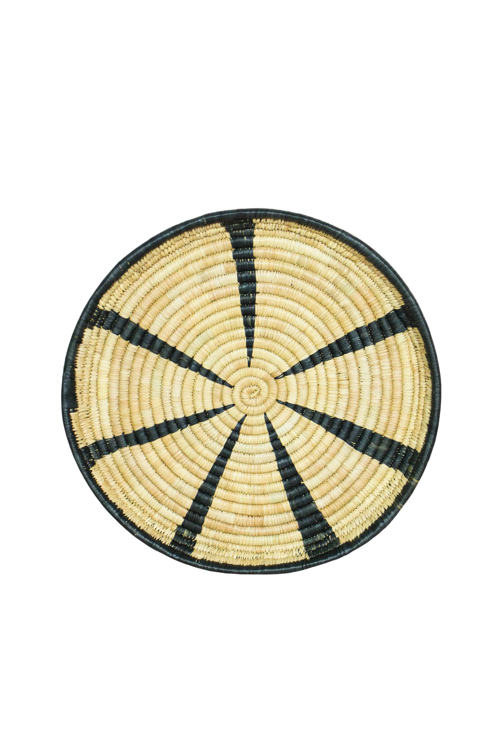 Handwoven Malawi wall basket in natural Ilala palm — view 6