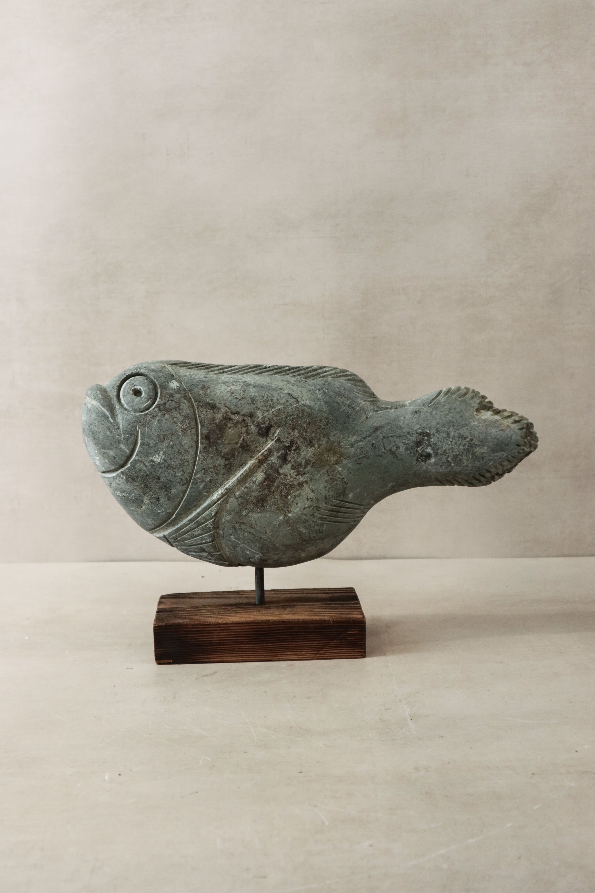 Stone Fish Sculpture - Zimbabwe - 35.5