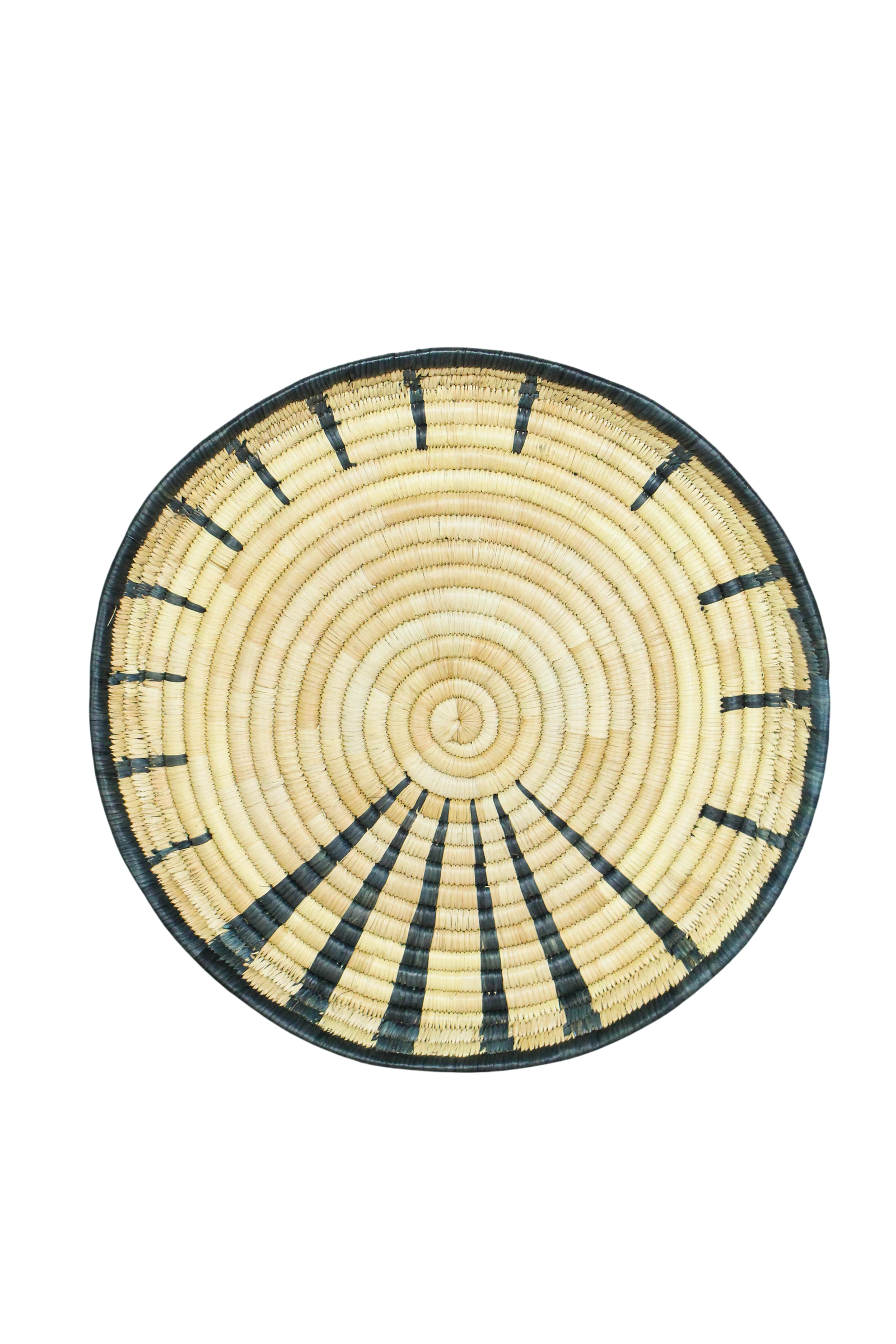 Handwoven Malawi wall basket in natural Ilala palm — view 6