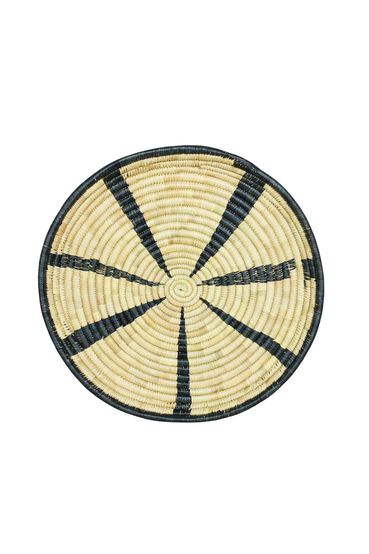 Handwoven Malawi wall basket in natural Ilala palm — view 6