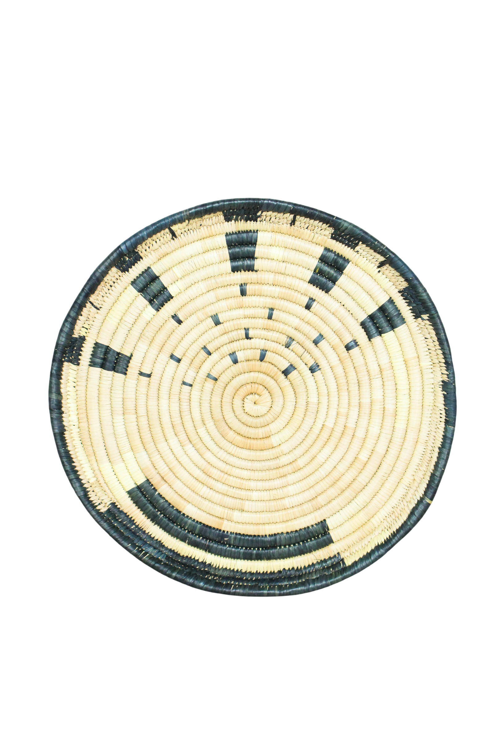 Handwoven Malawi wall basket in natural Ilala palm — view 6