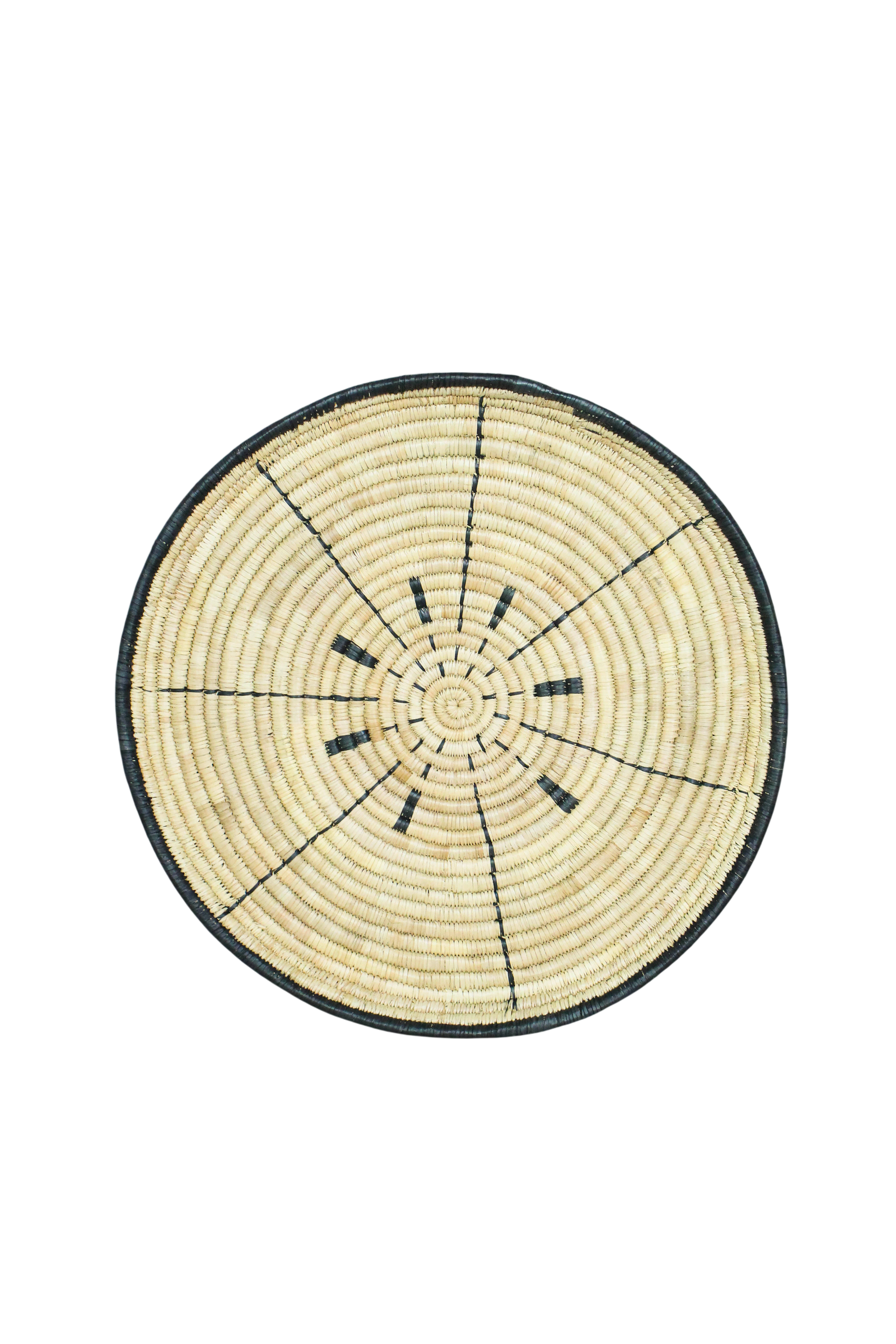 Handwoven Malawi wall basket in natural Ilala palm — view 6