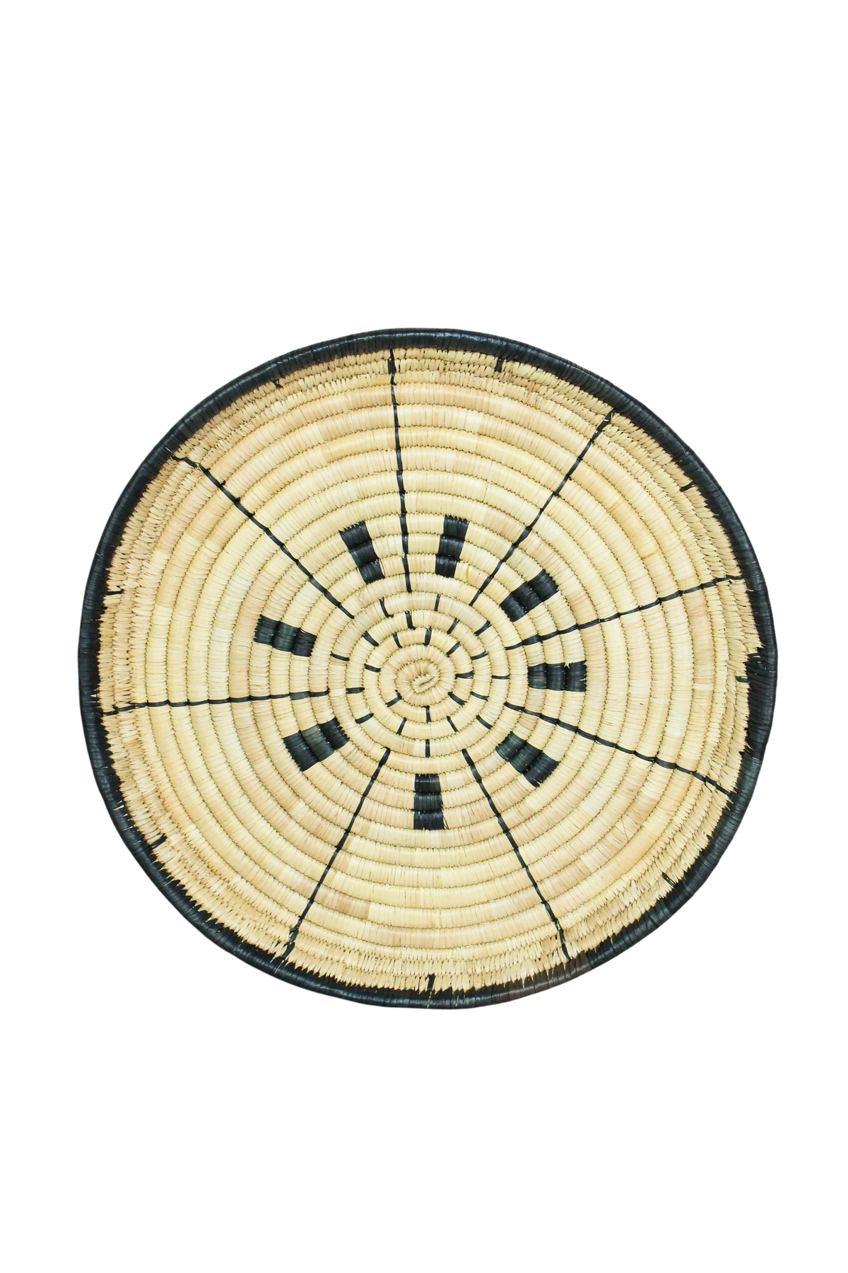 Handwoven Malawi wall basket in natural Ilala palm — view 6
