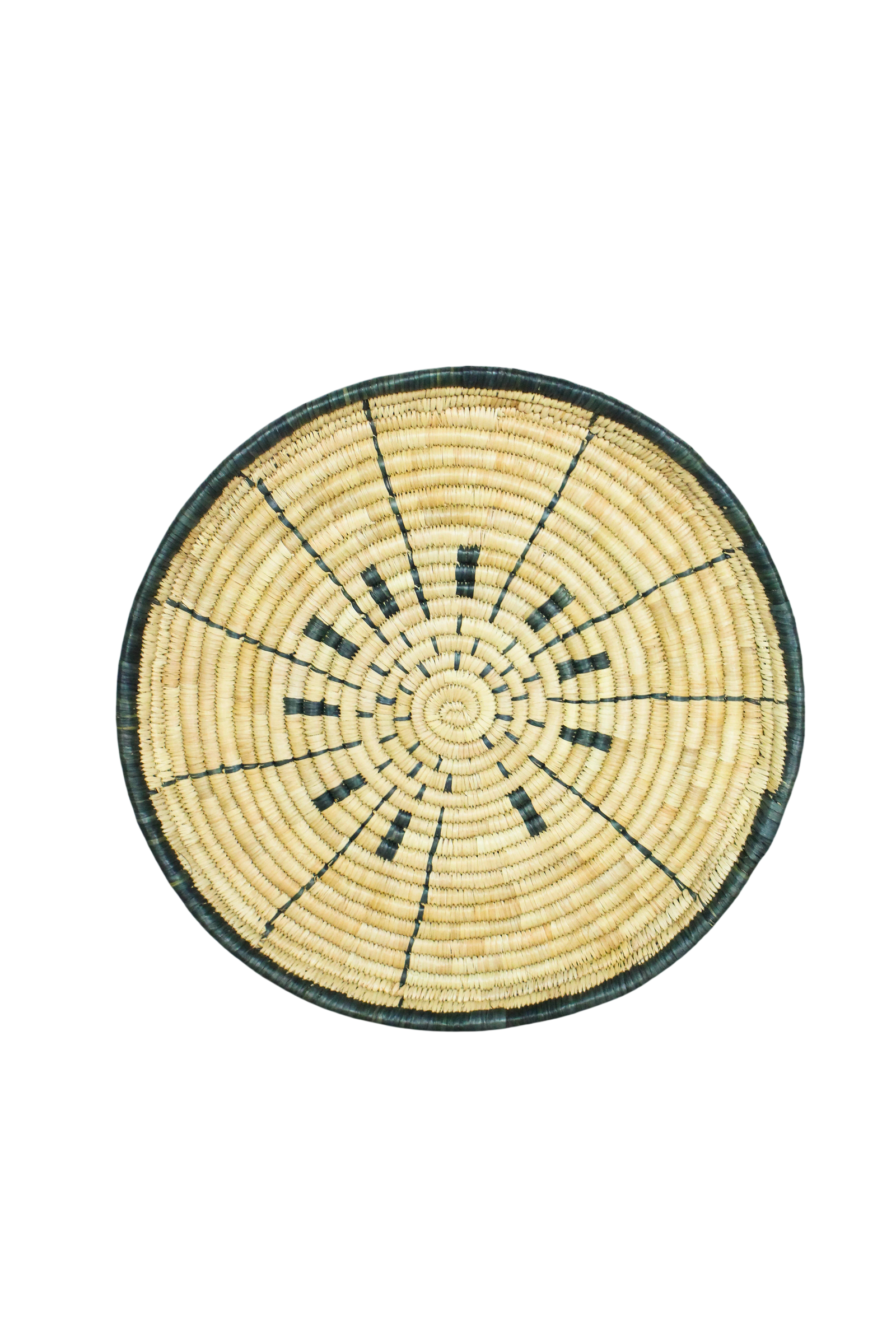 Handwoven Malawi wall basket in natural Ilala palm — view 6