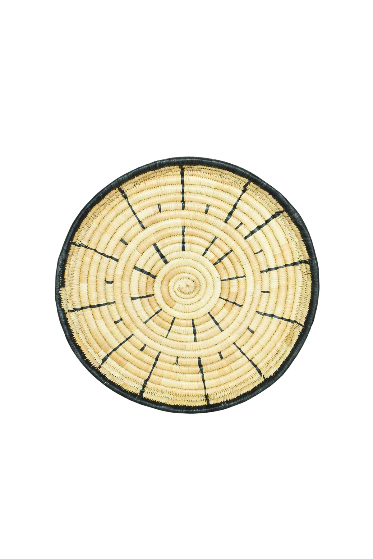 Handwoven Malawi wall basket in natural Ilala palm — view 6