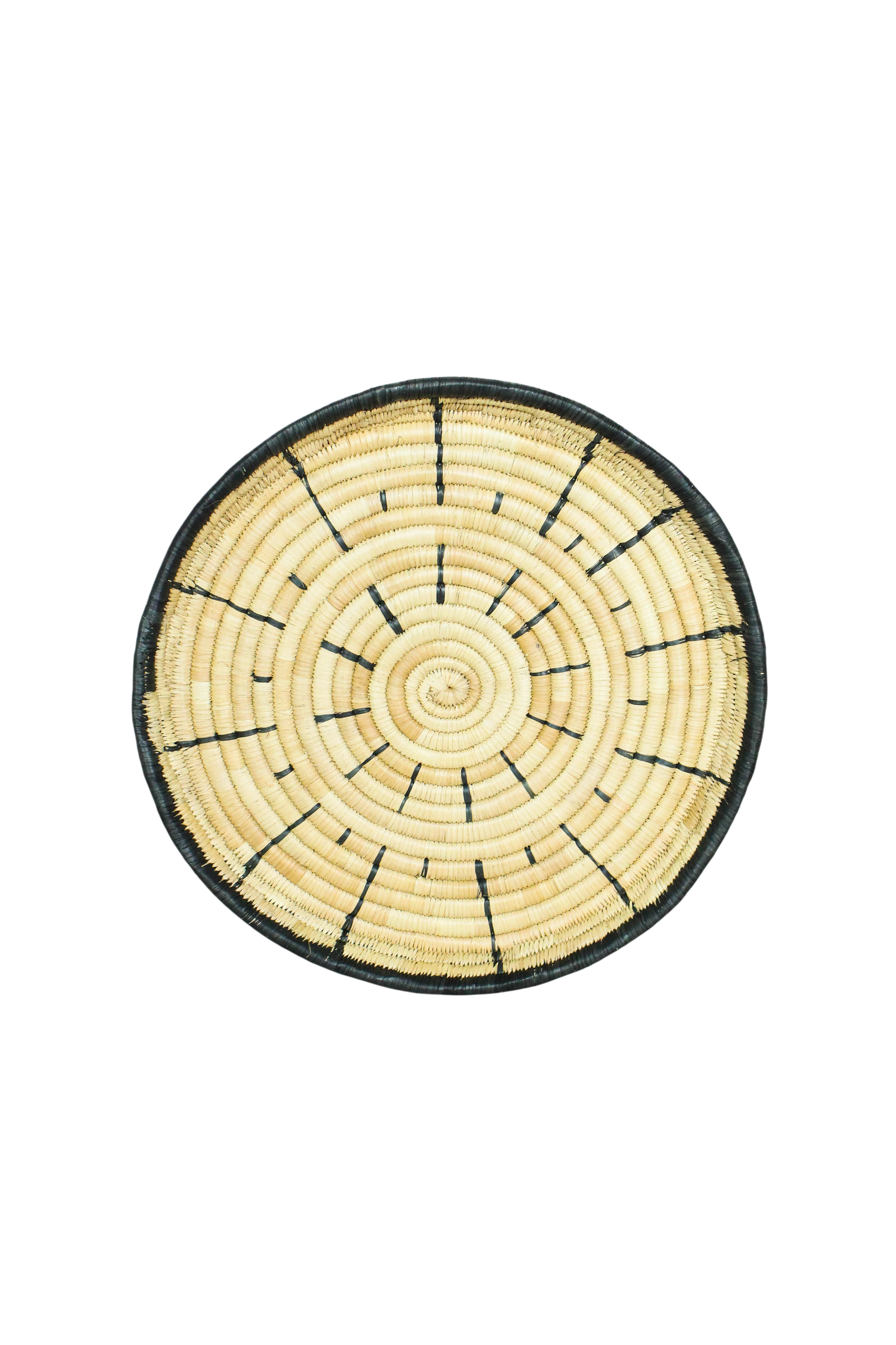 Handwoven Malawi wall basket in natural Ilala palm — view 6