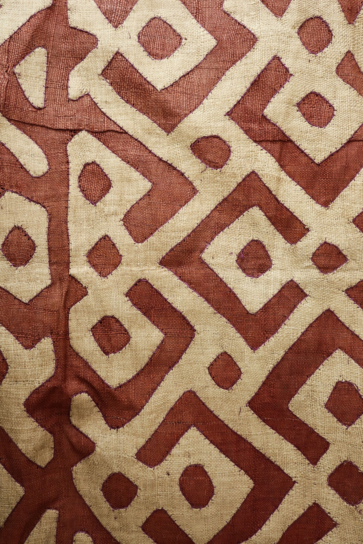 Kuba cloth — embroidered geometric detail