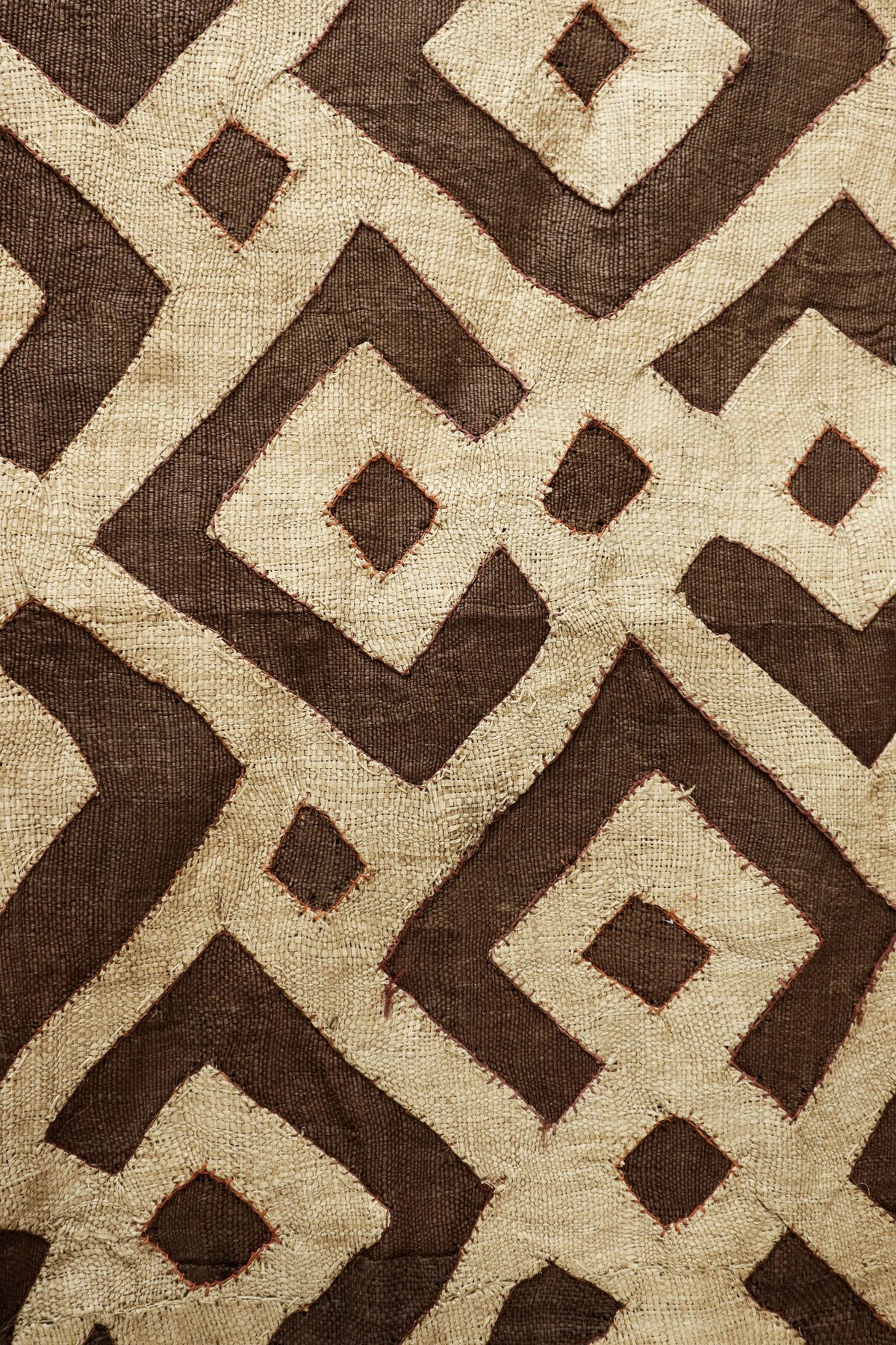 Kuba cloth — geometric embroidered detail