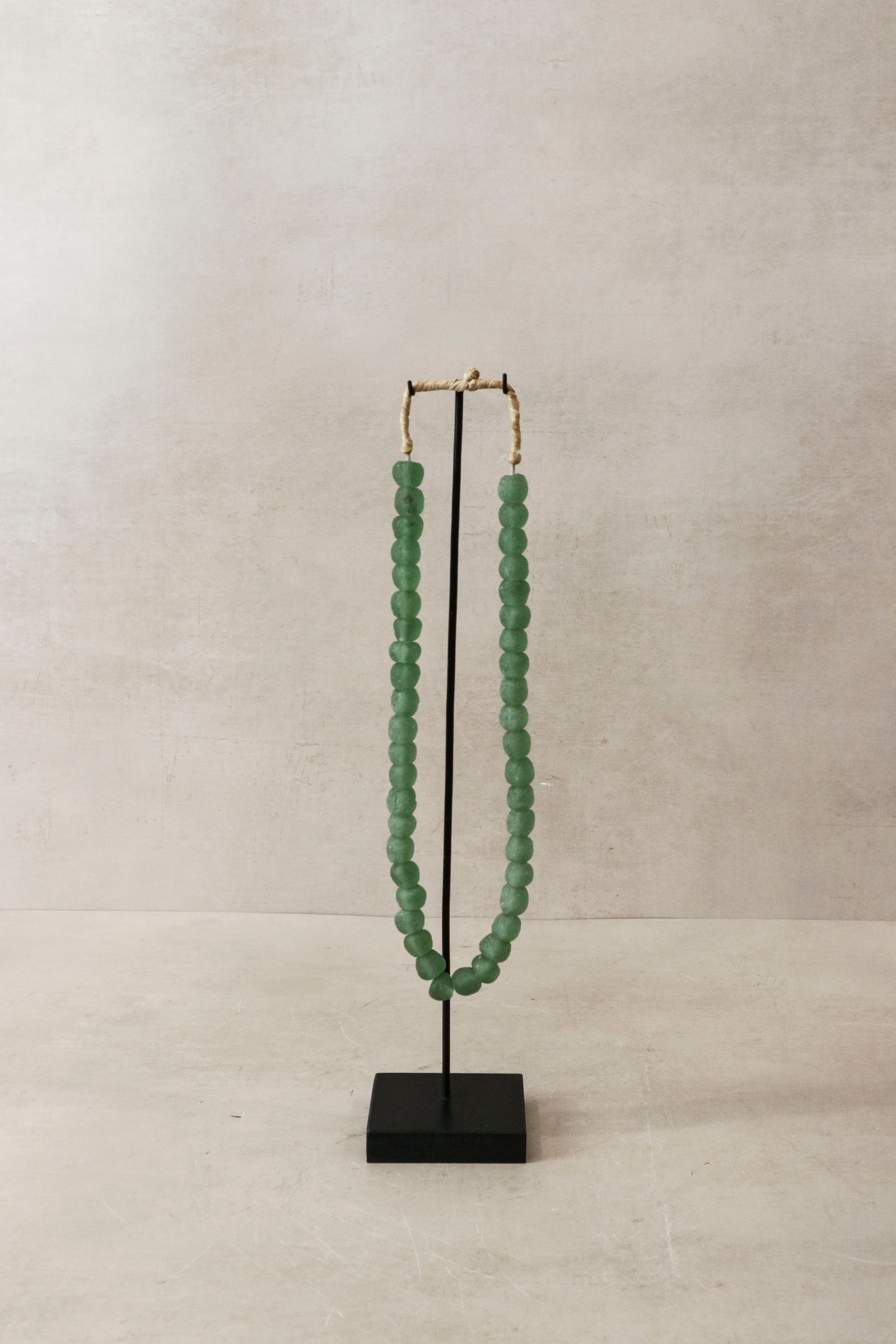 Ghana Glass Beads Necklace, Green - 83.2