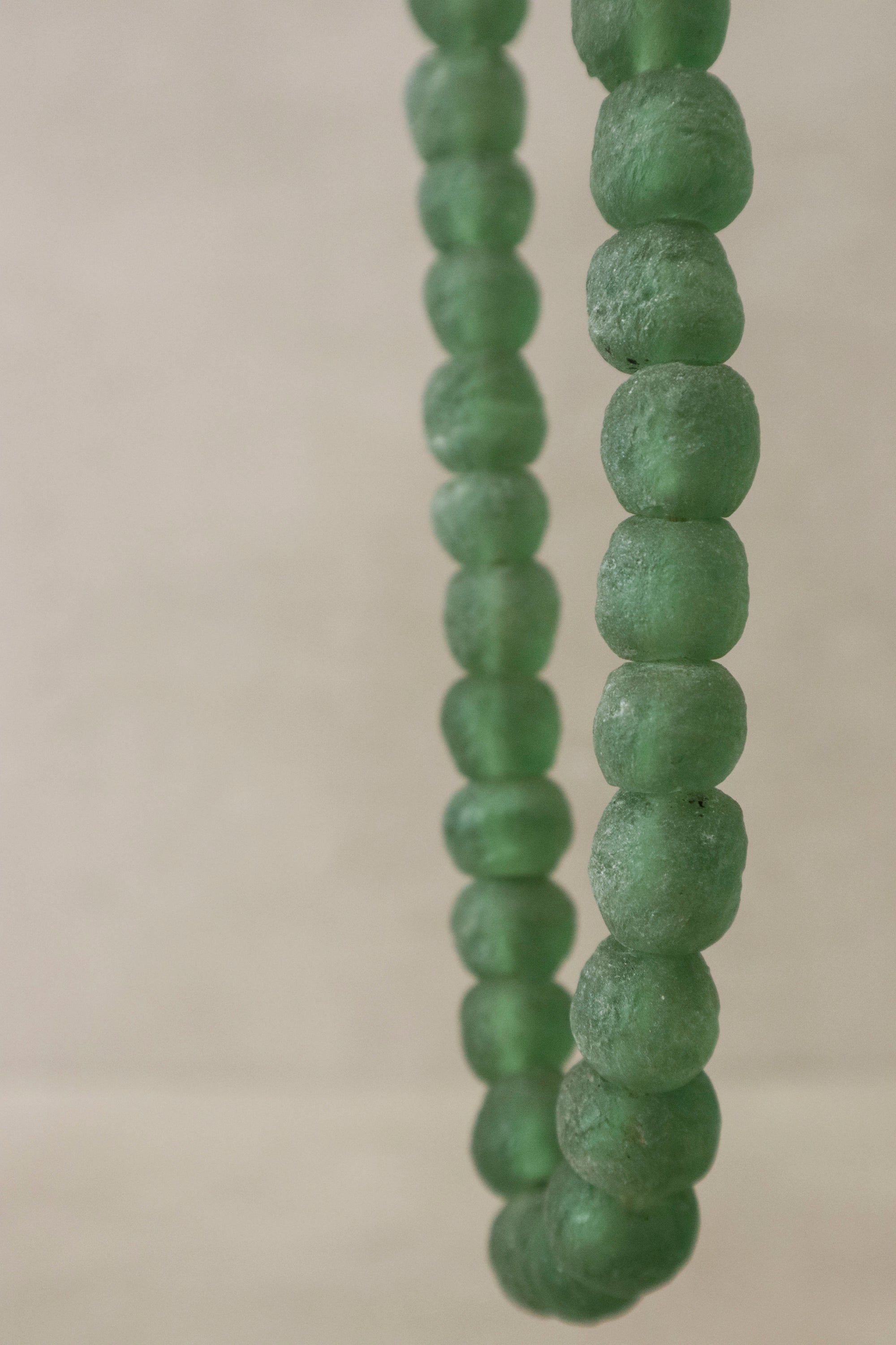 Ghana Glass Beads Necklace, Green - 83.2