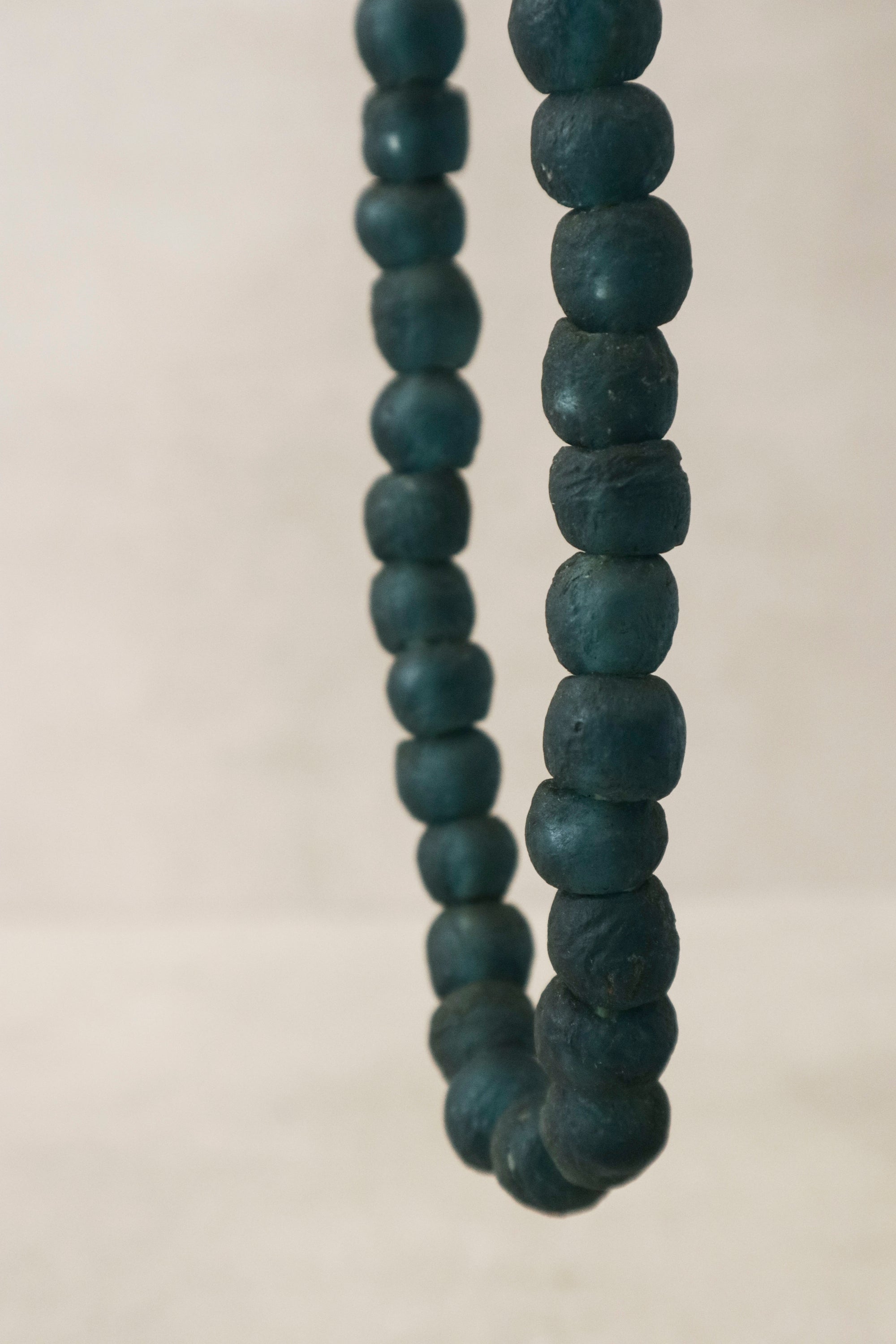 Ghana Glass Beads Necklace, Turquoise - 83.3