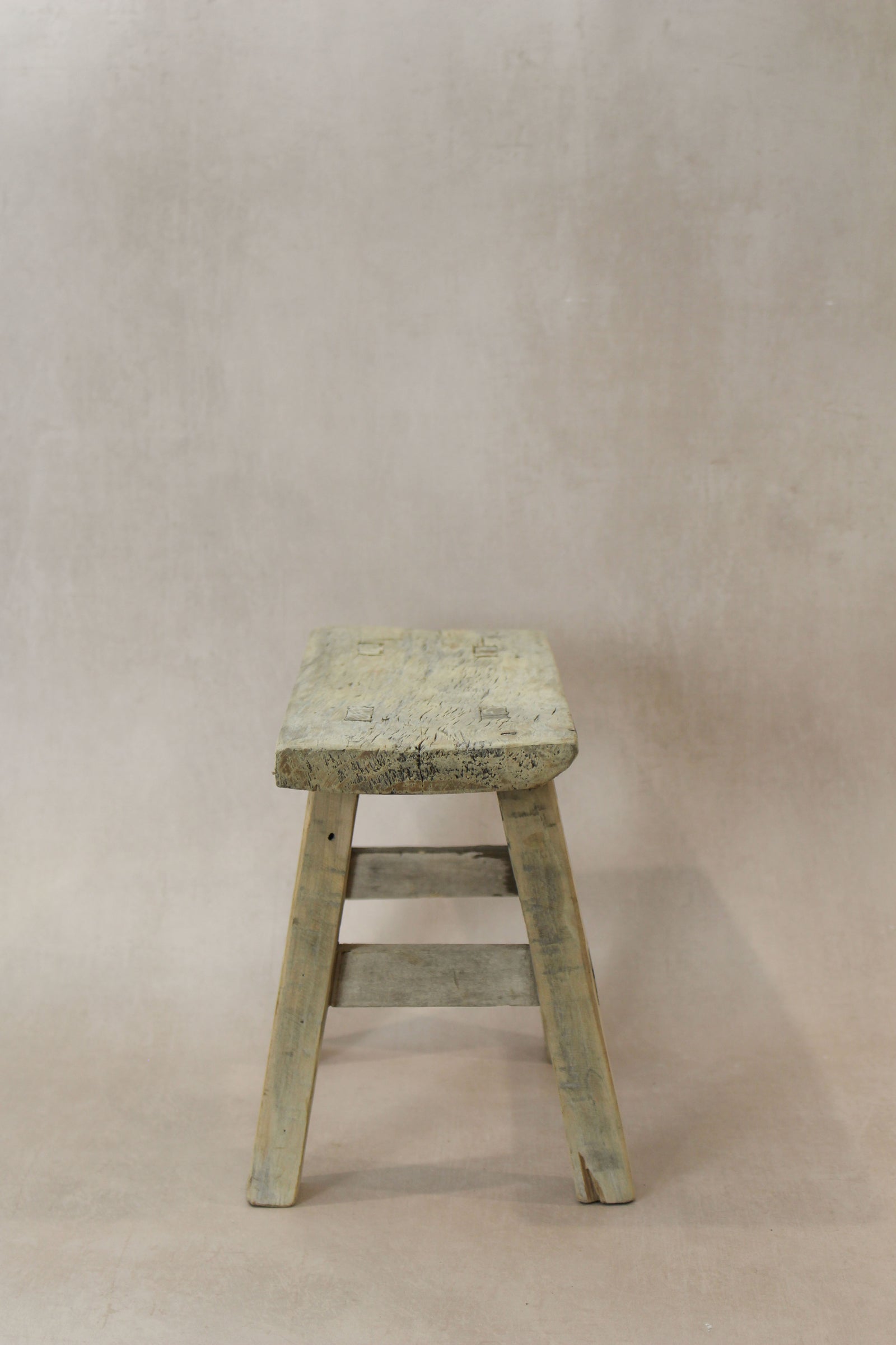Vintage Rustic Elm Wood Stool - Small - No 23