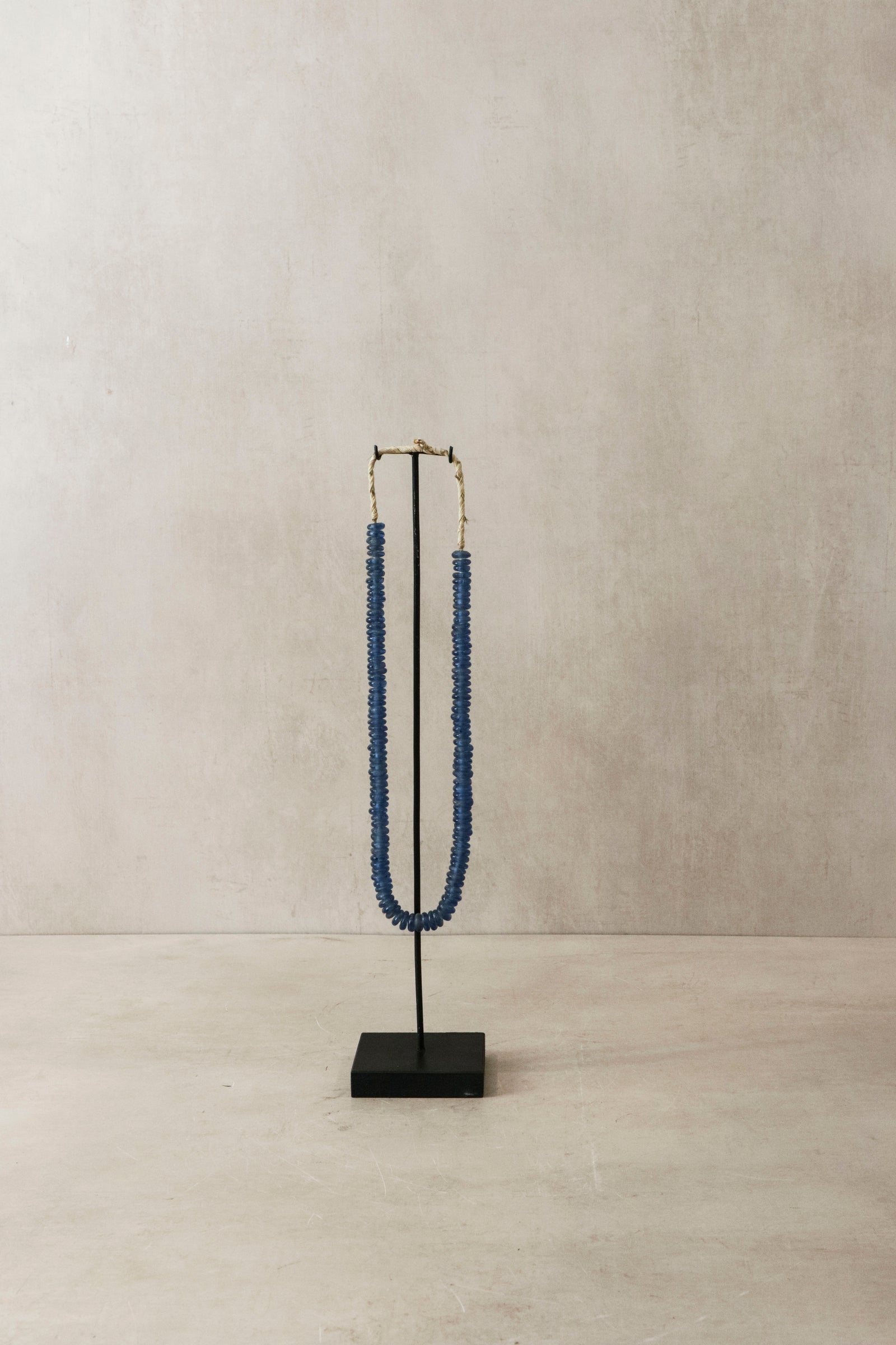 Ghana Glass Beads Necklace, Light blue - 84.1