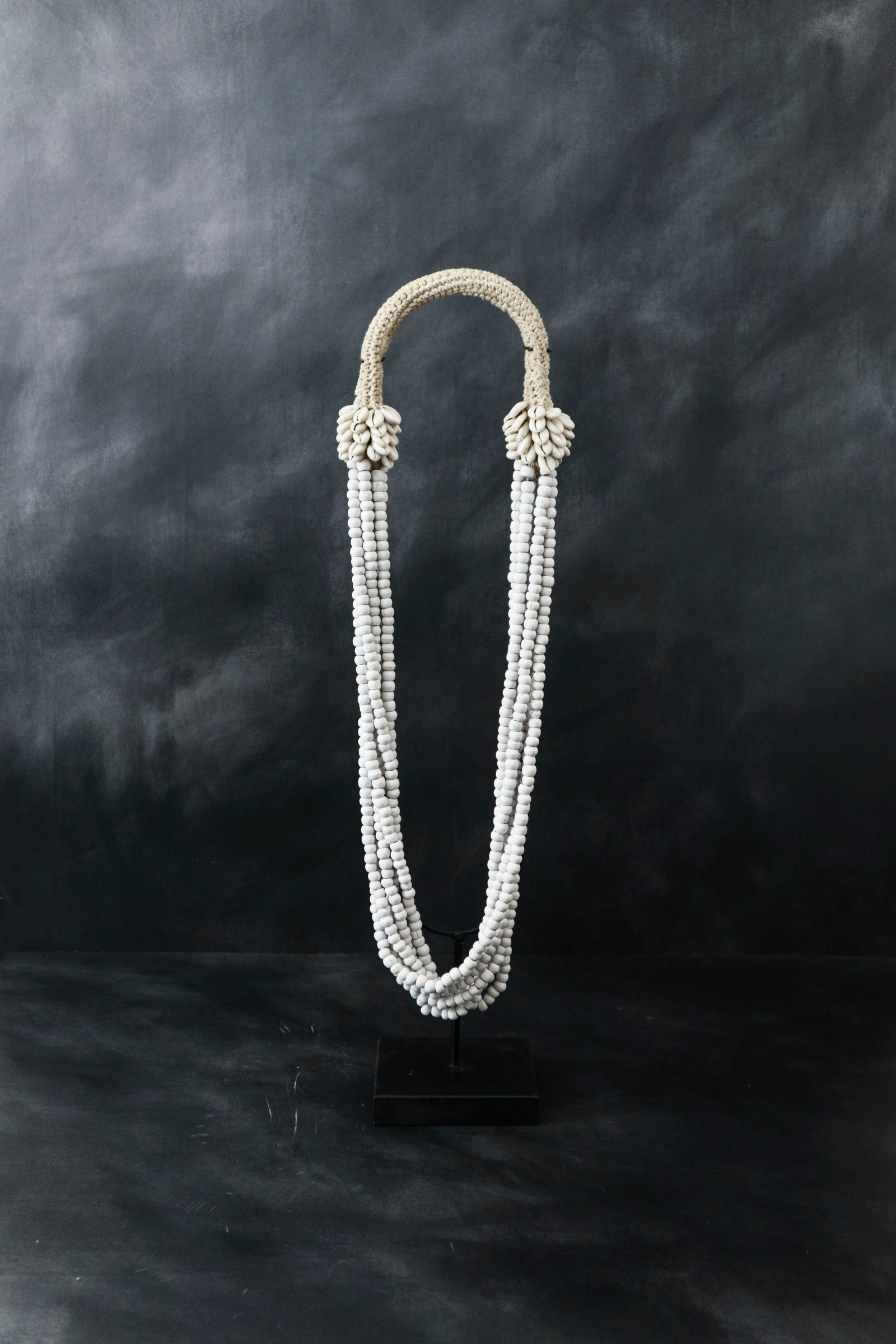 Handmade Beaded & Shell Necklace, White
