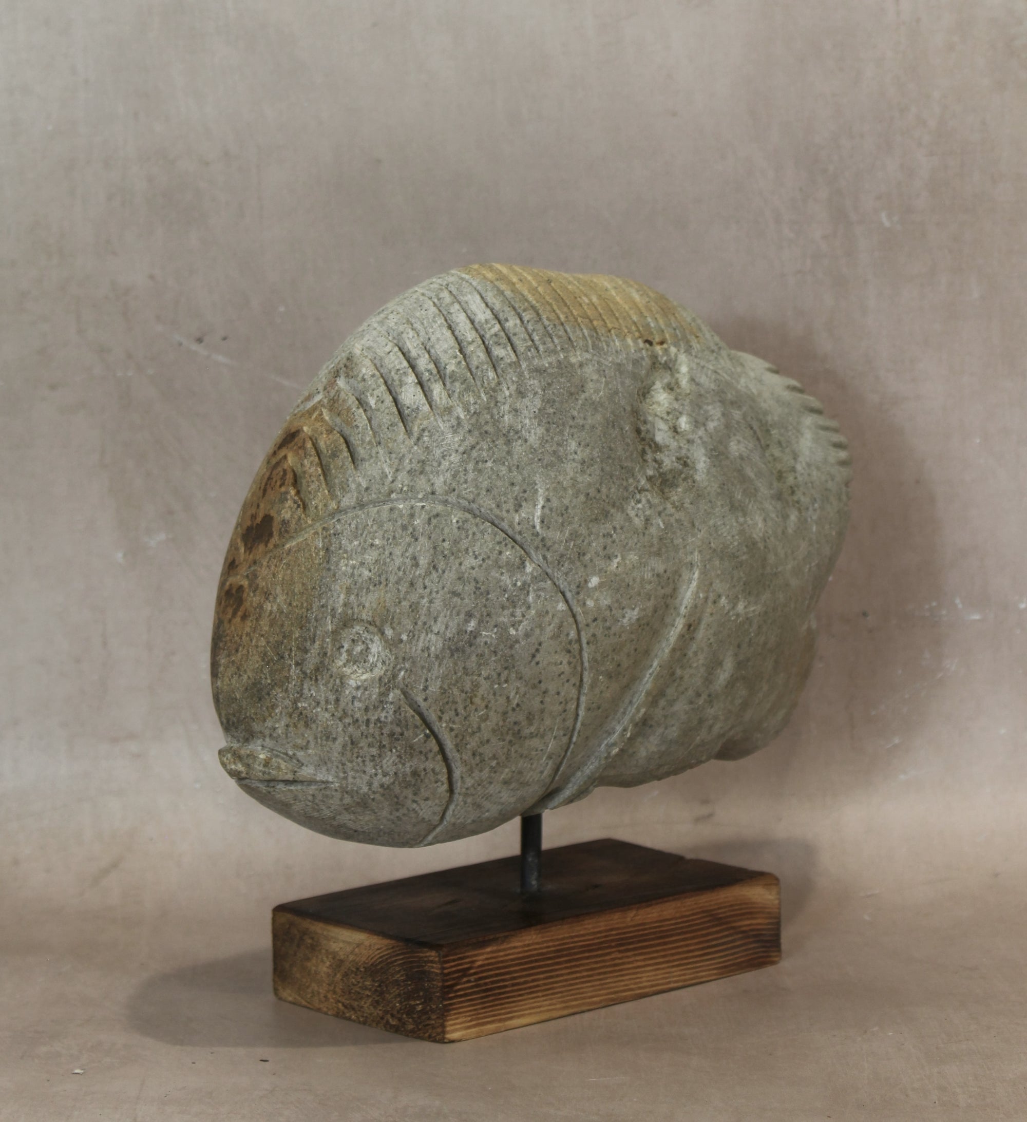 Stone Fish Sculpture - Zimbabwe - 159.2