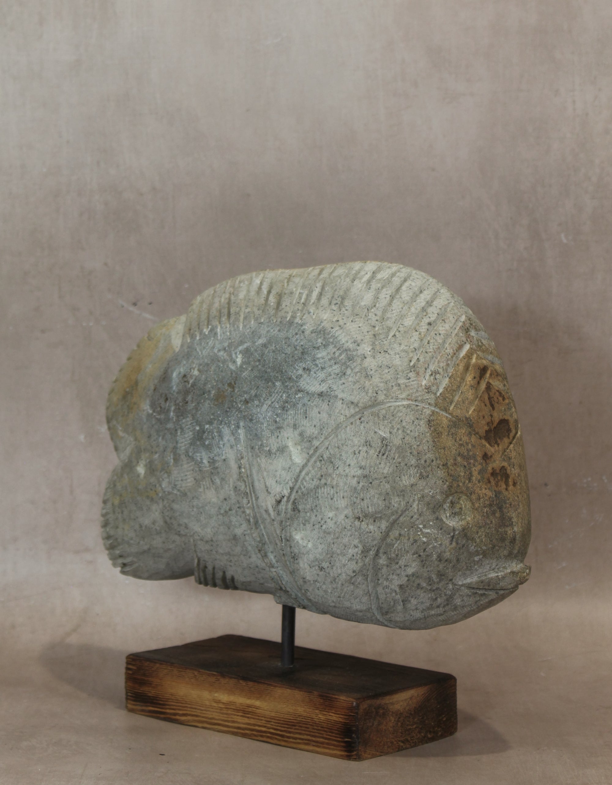 Stone Fish Sculpture - Zimbabwe - 159.2