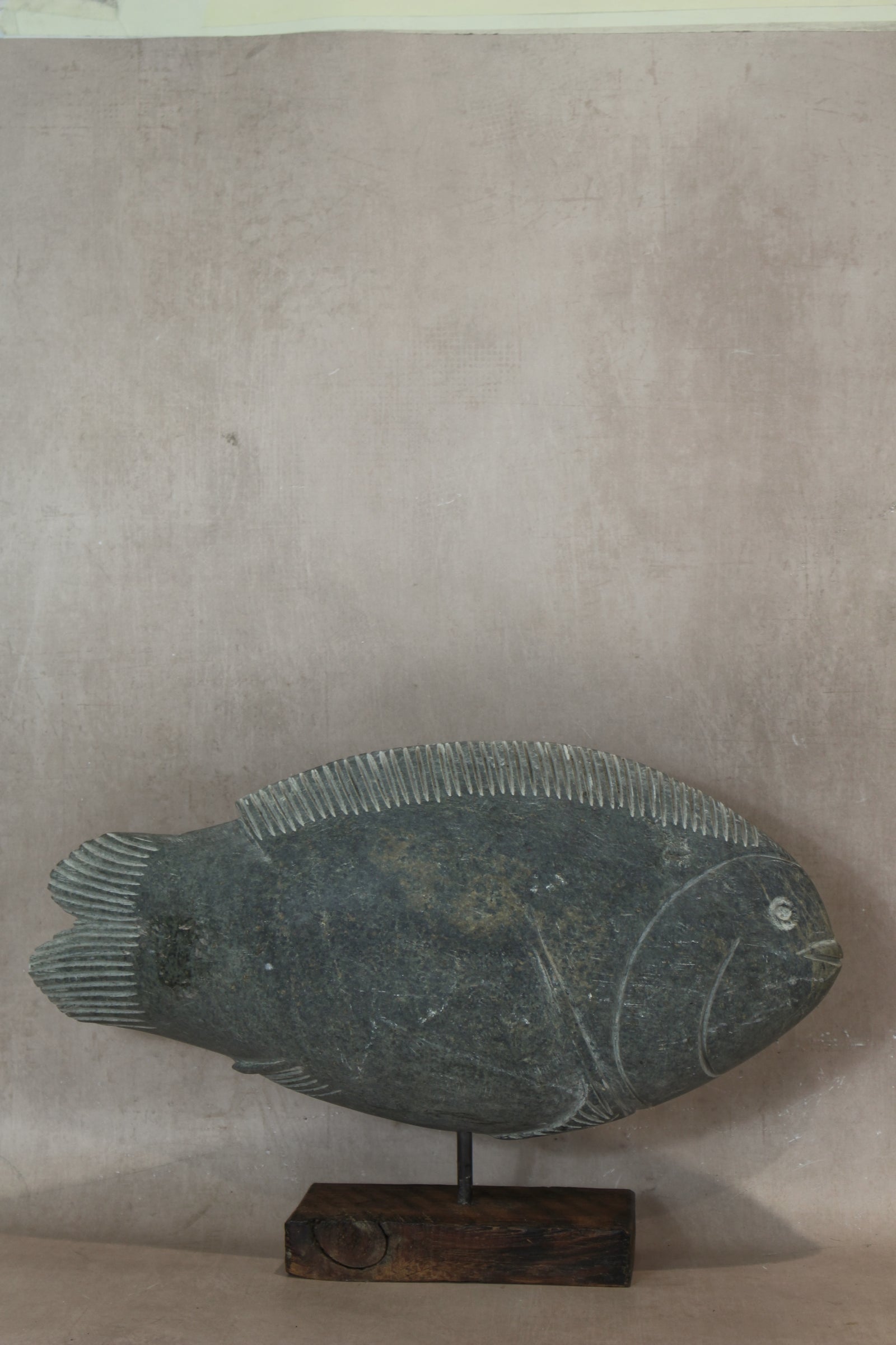 Stone Fish Sculpture - Zimbabwe - 159.3