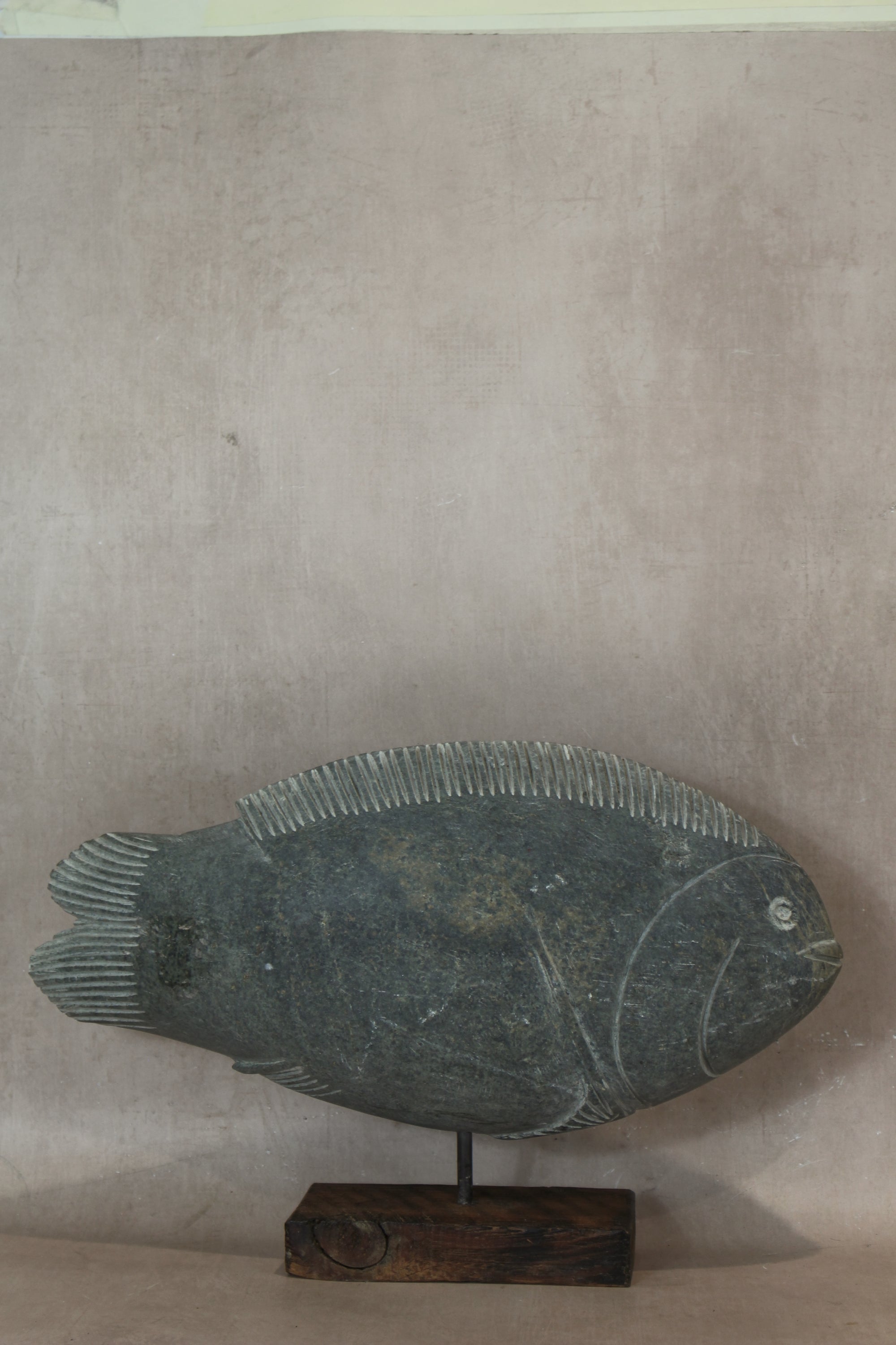 Stone Fish Sculpture - Zimbabwe - 159.3