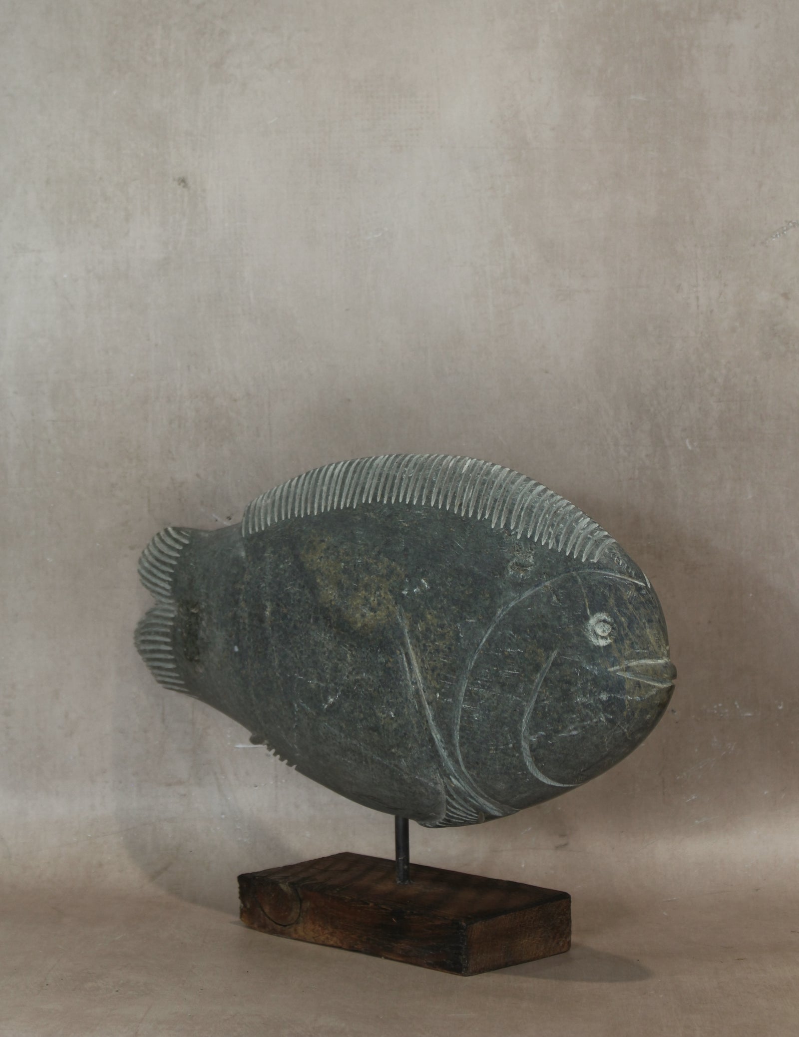 Stone Fish Sculpture - Zimbabwe - 159.3