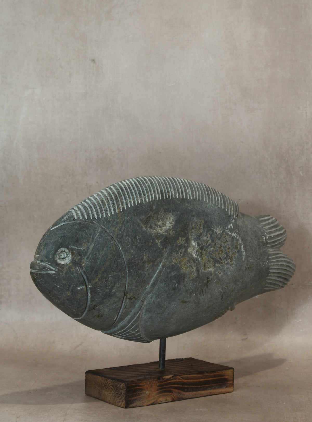 Stone Fish Sculpture - Zimbabwe - 159.3