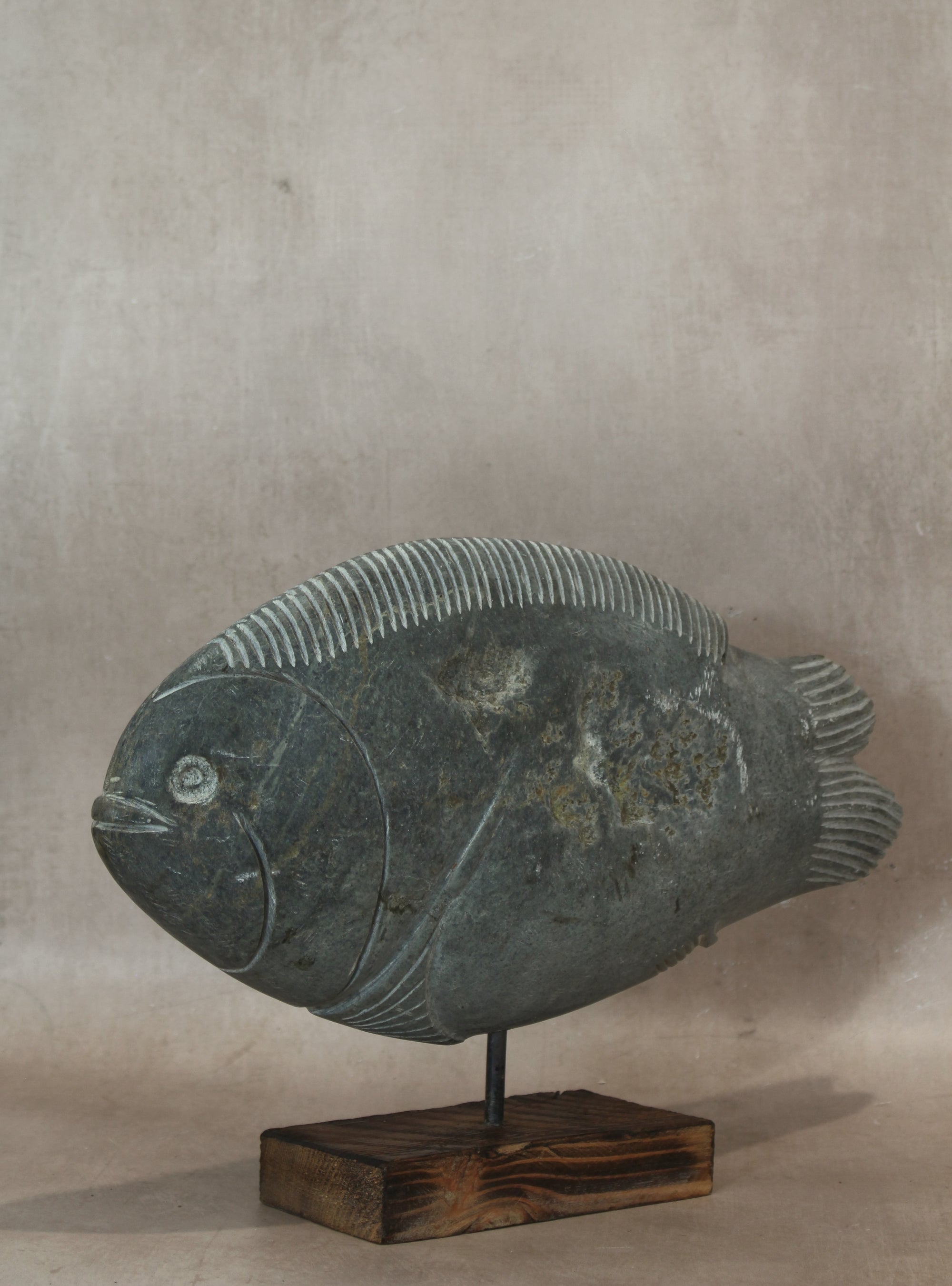 Stone Fish Sculpture - Zimbabwe - 159.3