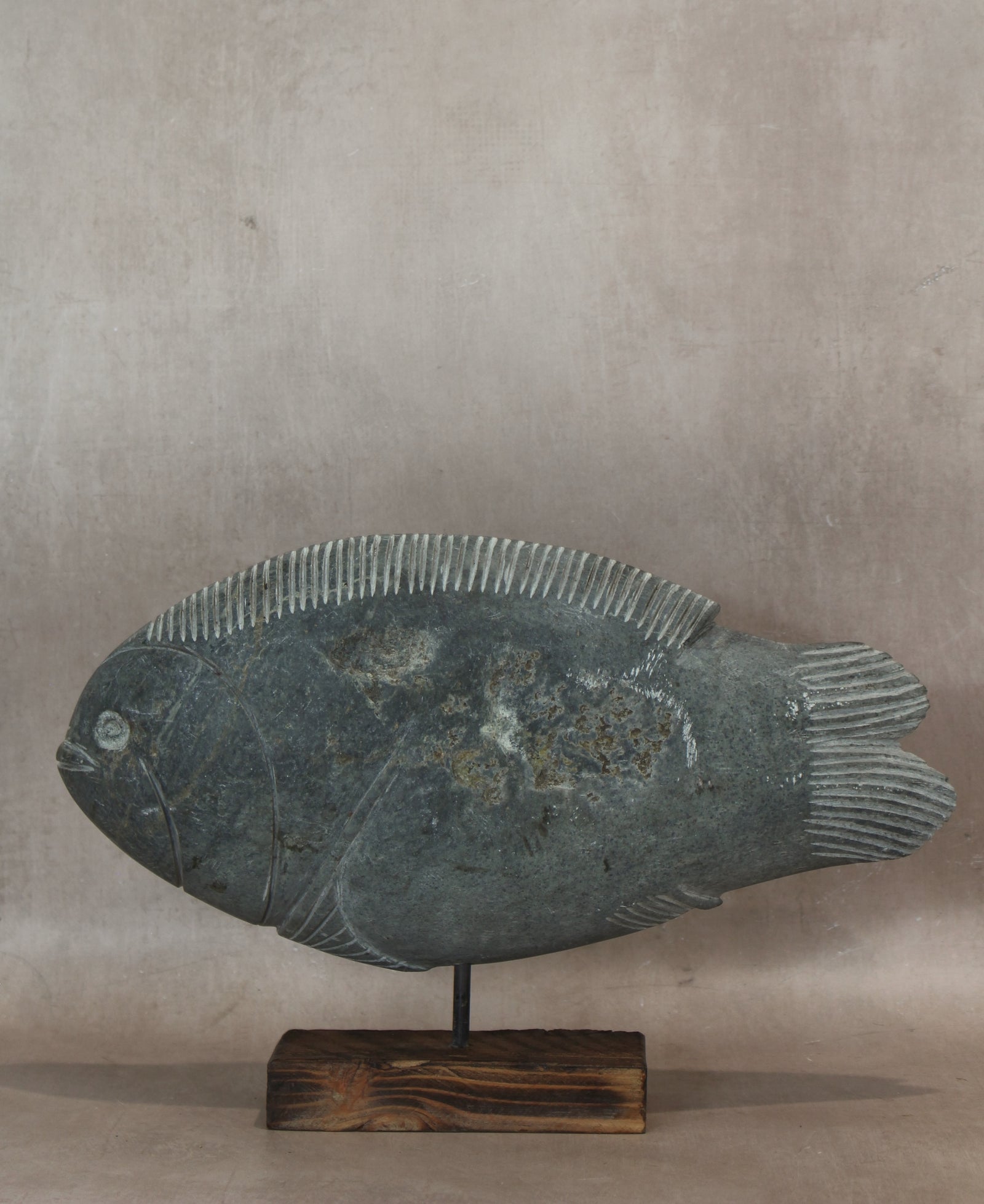 Stone Fish Sculpture - Zimbabwe - 159.3