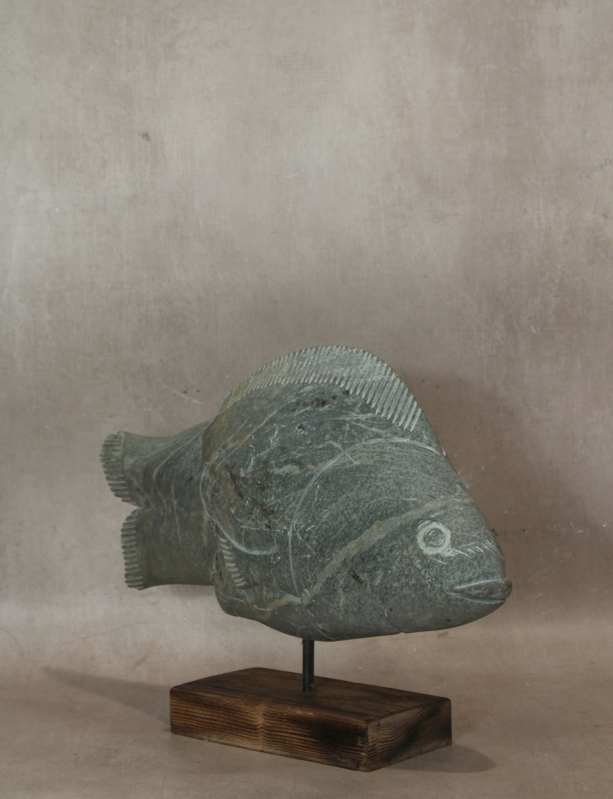 Stone Fish Sculpture - Zimbabwe - 159.4