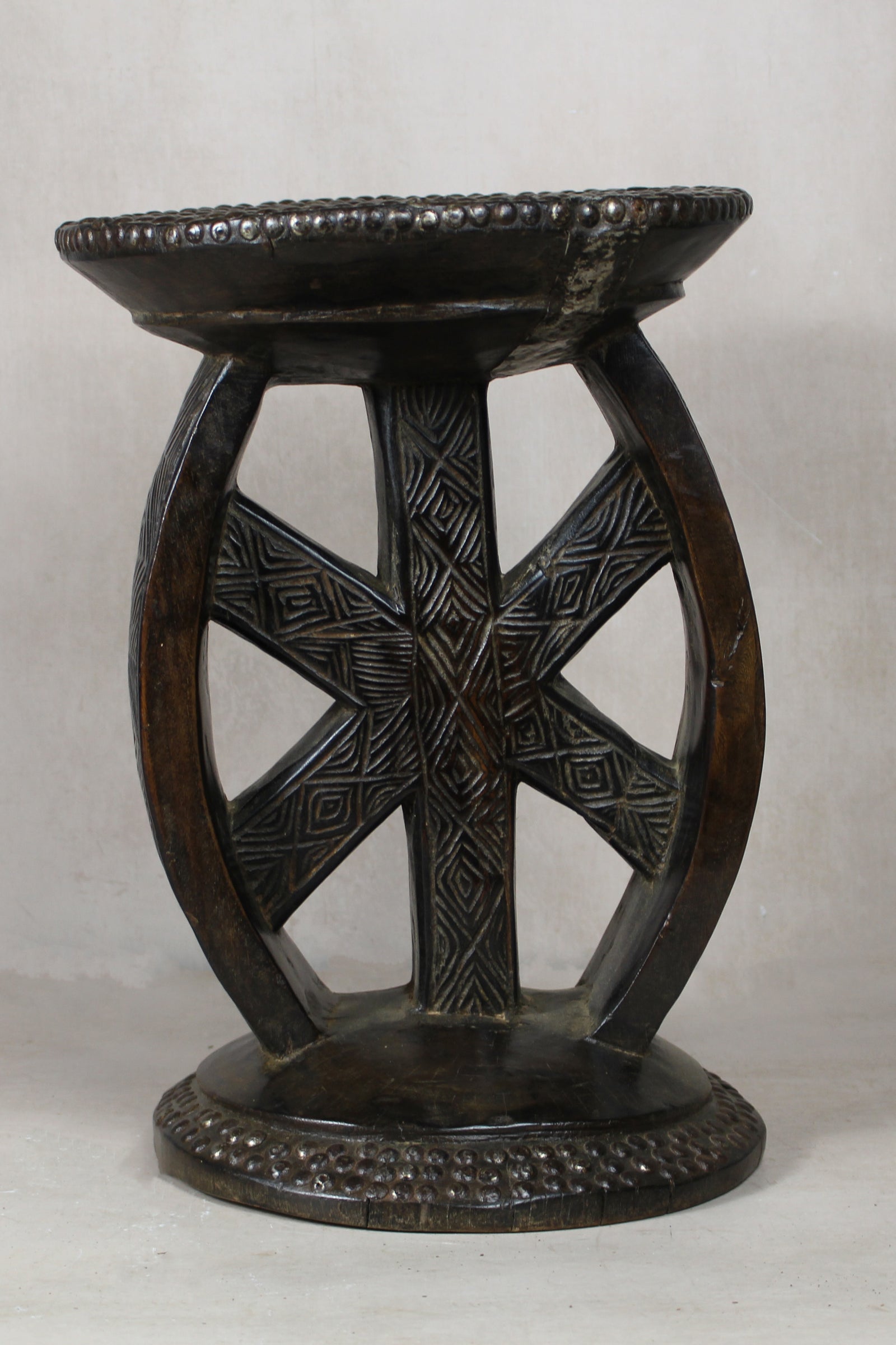 Vintage Rwanda Wood Side Table 2.2