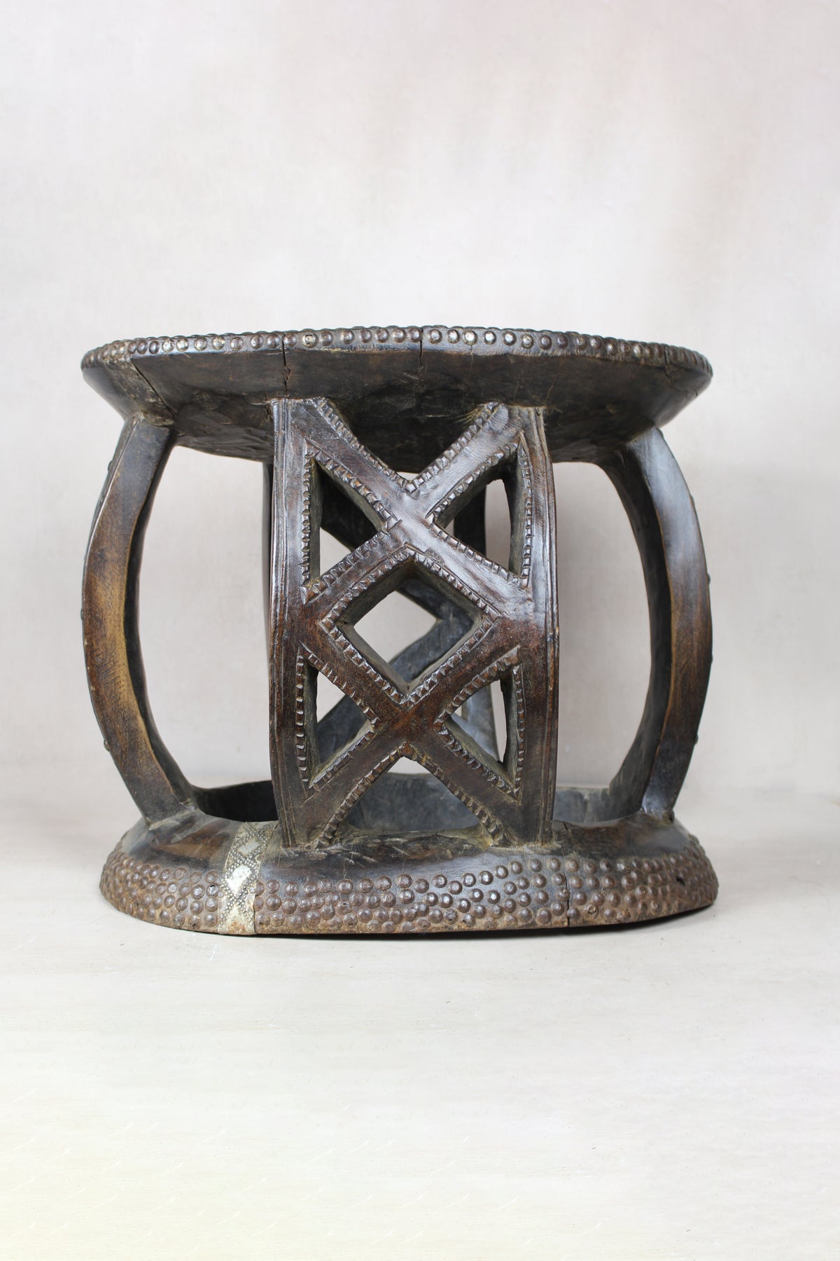 Vintage Rwanda Wood Side Table 2.4