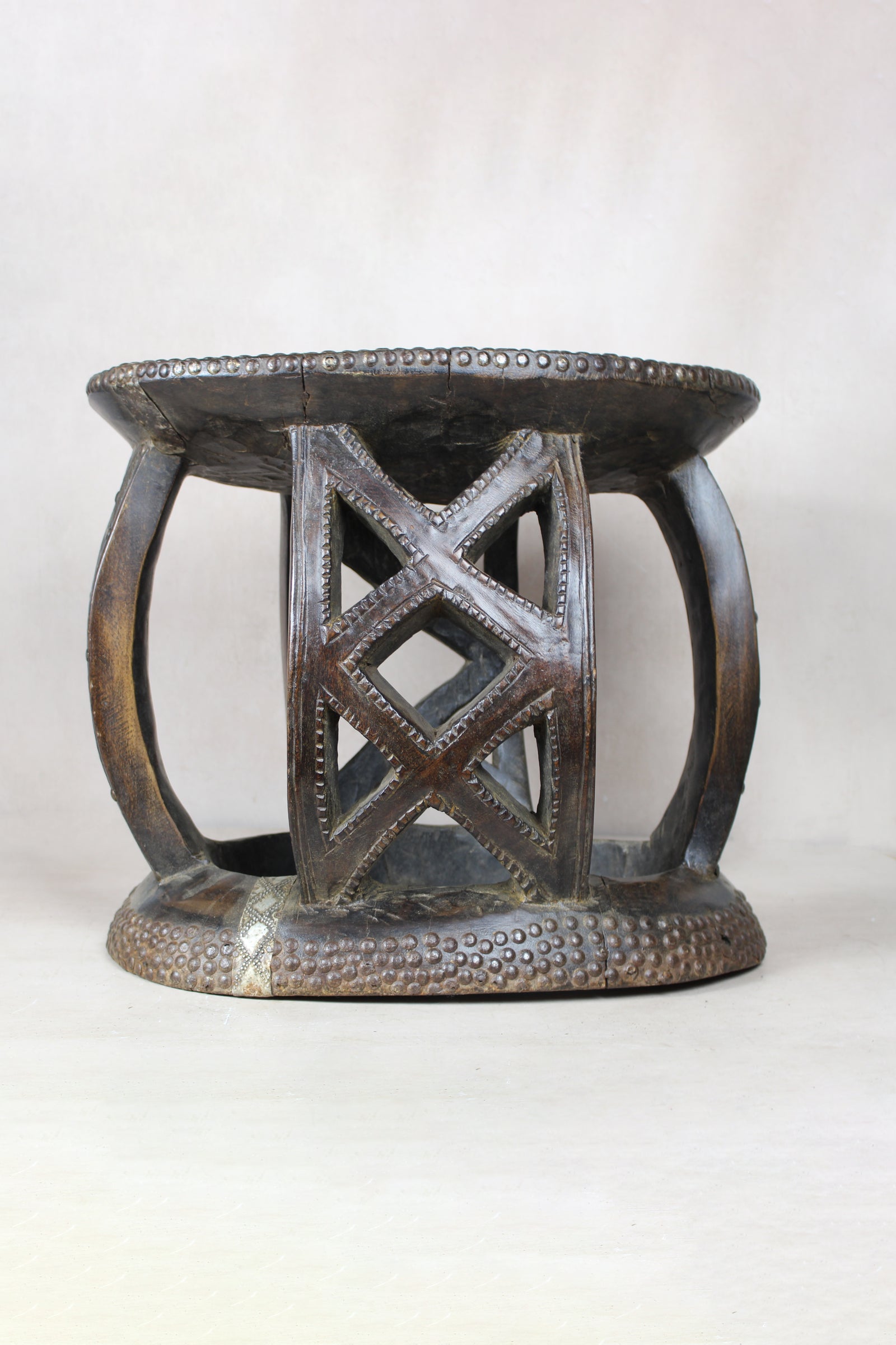 Vintage Rwanda Wood Side Table 2.4